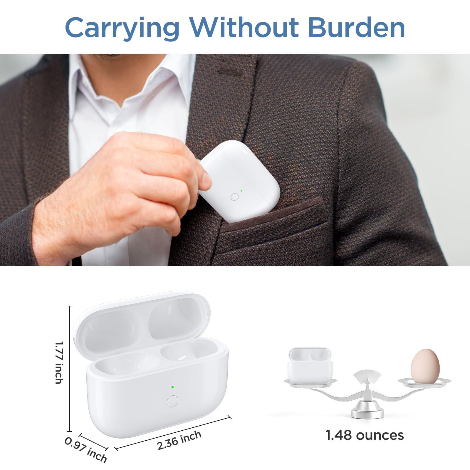 Compatible airpods pro 2 charging case, airpod pro 2 case replacement, Wireless Charging Case, Charging Replacement Case for AirPods Pro 1st/2nd, Built-in 660 mAH Battery-(No Earbuds) Type-C Charging - Image 9