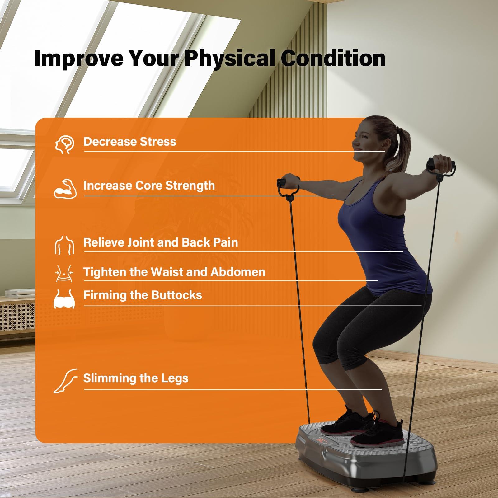 Vibration Plate Exercise Machine: TISSCARE Weight Loss and Lymphatic Drainage Vibrating Plates, Whole Body Workout Sculpting Platform for Home Fitness Fat Burner for Women Men - Image 2