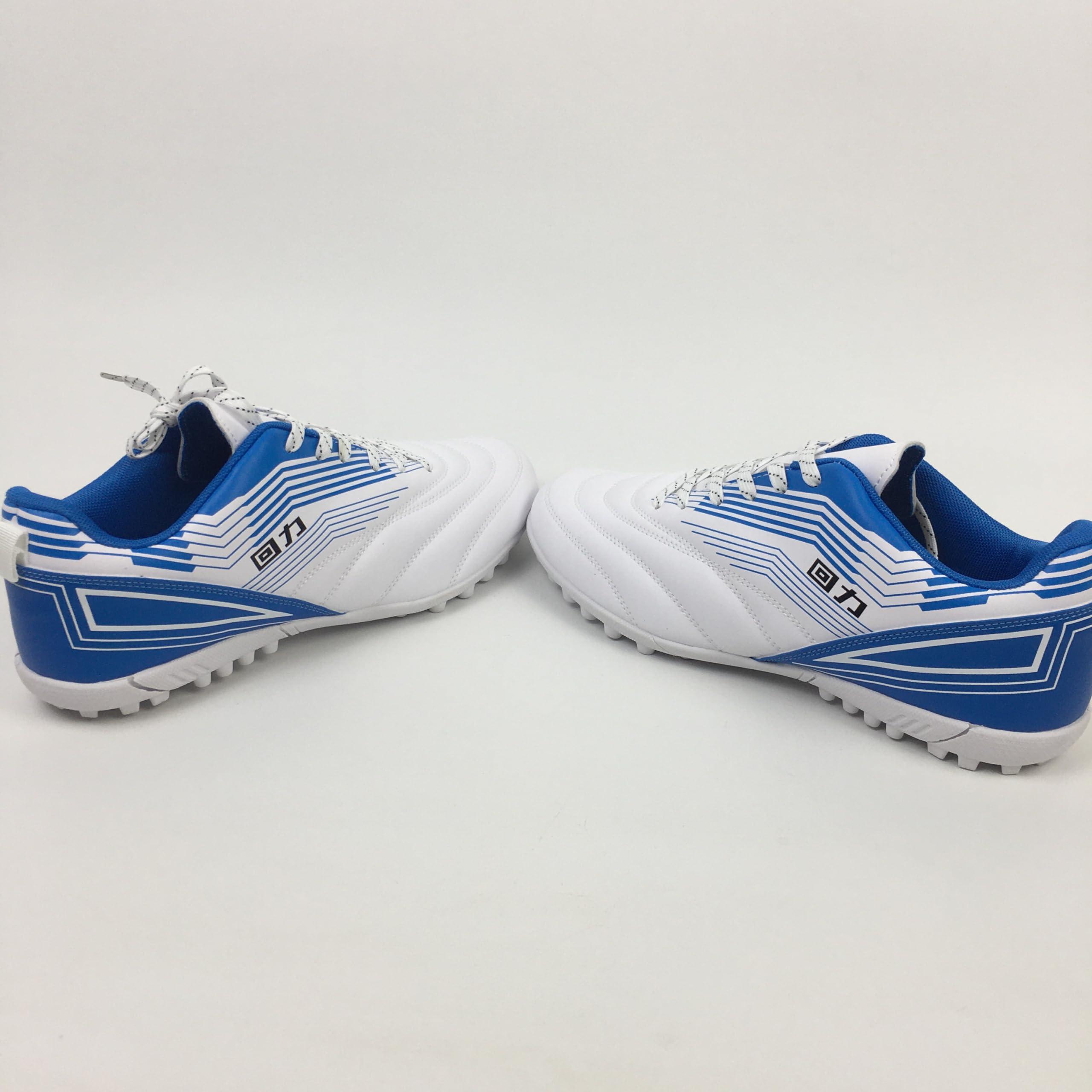 Men's Soccer Shoes Outdoor Turf Indoor Soccer Training Sneaker Football Boots Breathable Cleats (10 Blue White) - Image 3