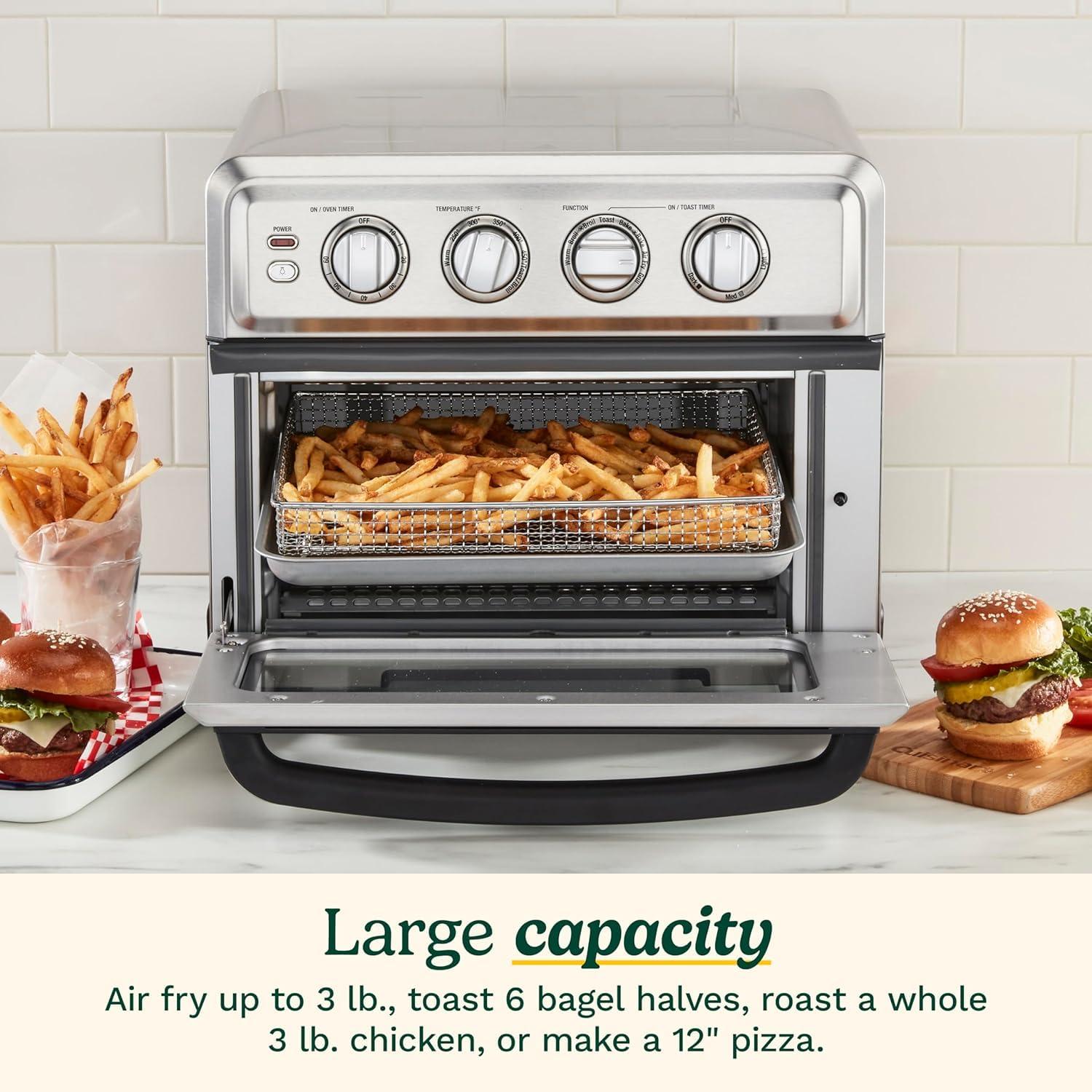 Cuisinart Air Fryer + Convection Toaster Oven, 8-1 Oven with Bake, Grill, Broil & Warm Options, Stainless Steel, TOA-70 - Image 4