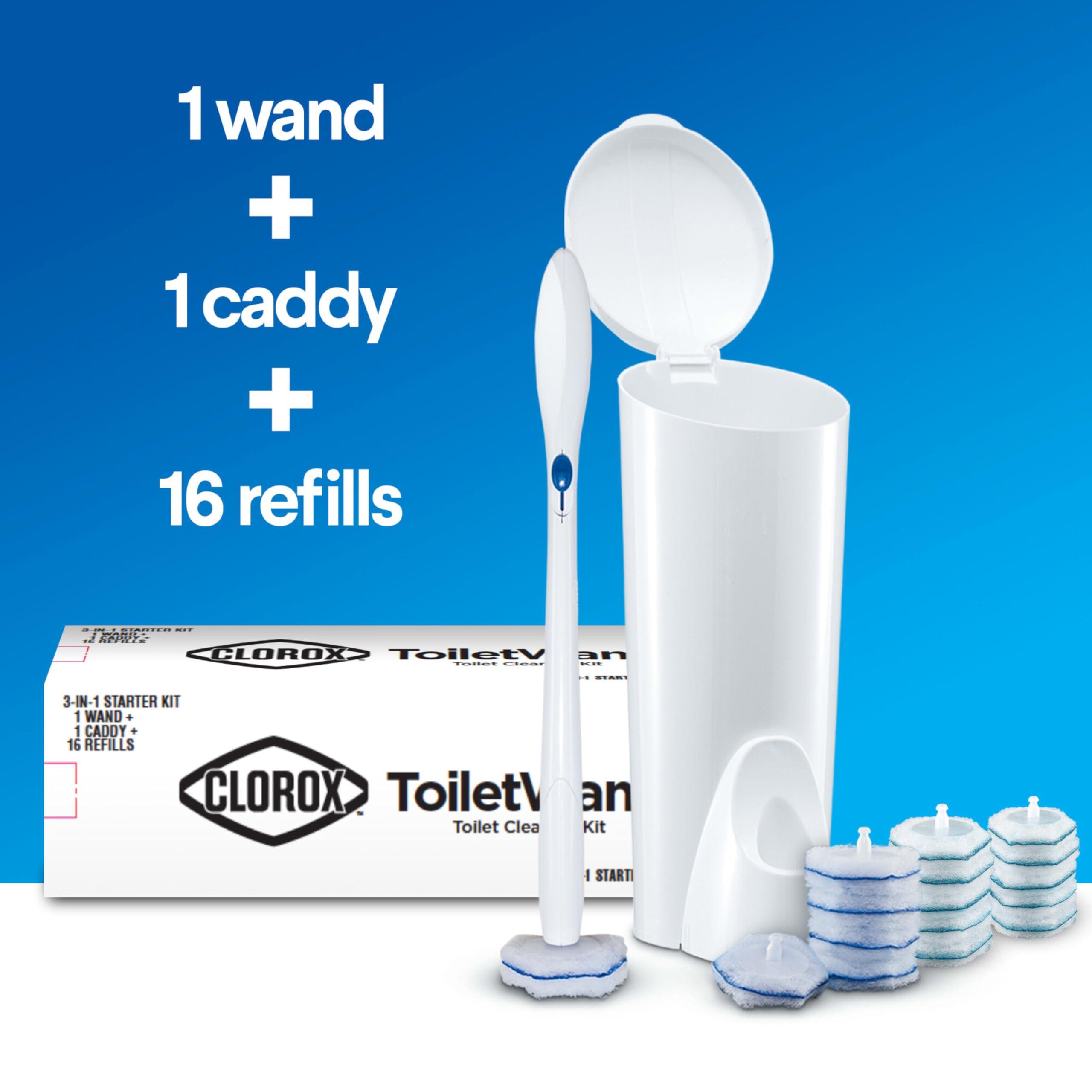 Clorox ToiletWand Disposable Toilet Cleaning System - ToiletWand, Storage Caddy and 16 Disinfecting Refill Heads - Image 3