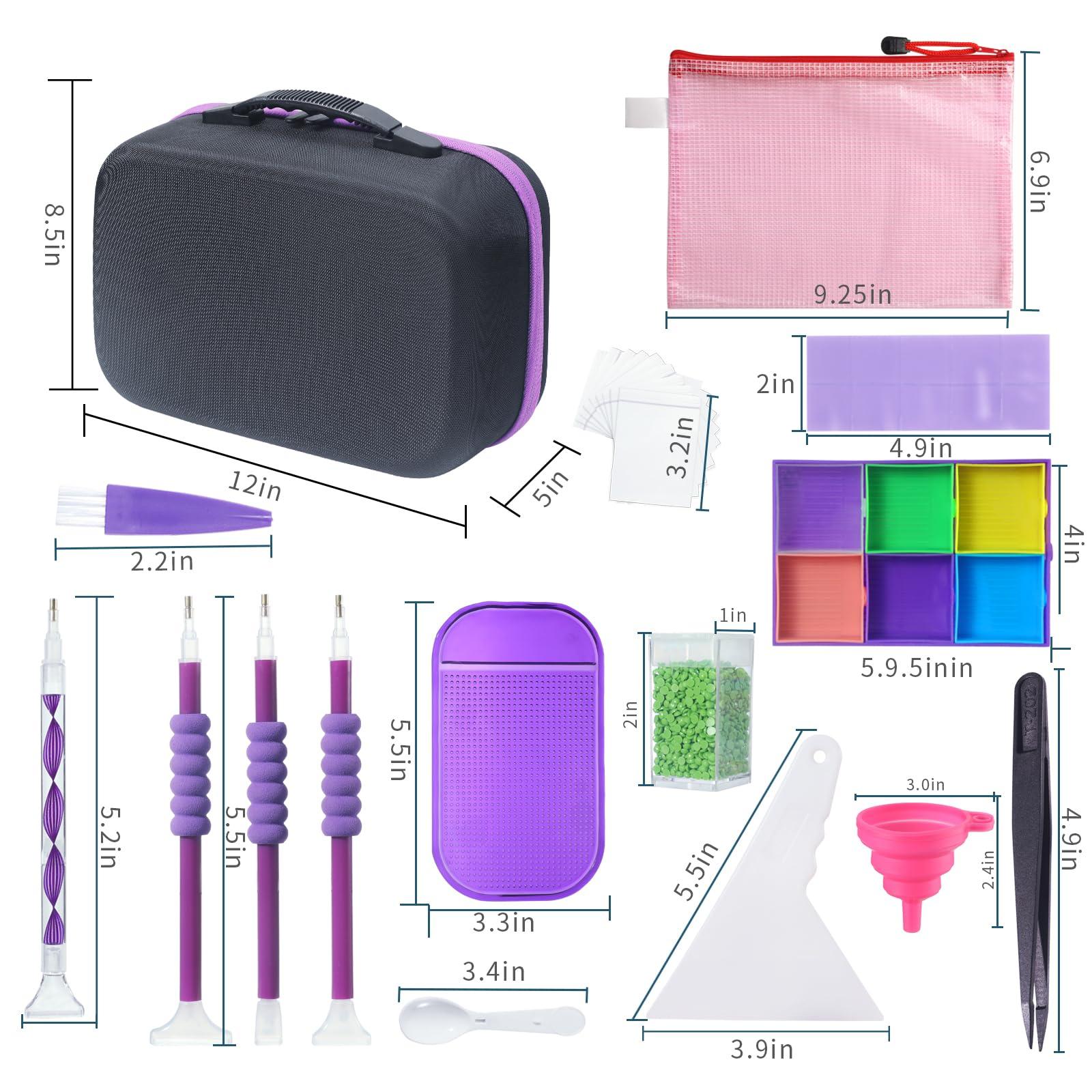 Douorgan Diamond Painting Storage Containers Diamond Painting Accessories and Tools Portable Organizer Shockproof Diamond Art Storage Case Jewelry Beads Storage Box (104 Square Jars) - Image 3