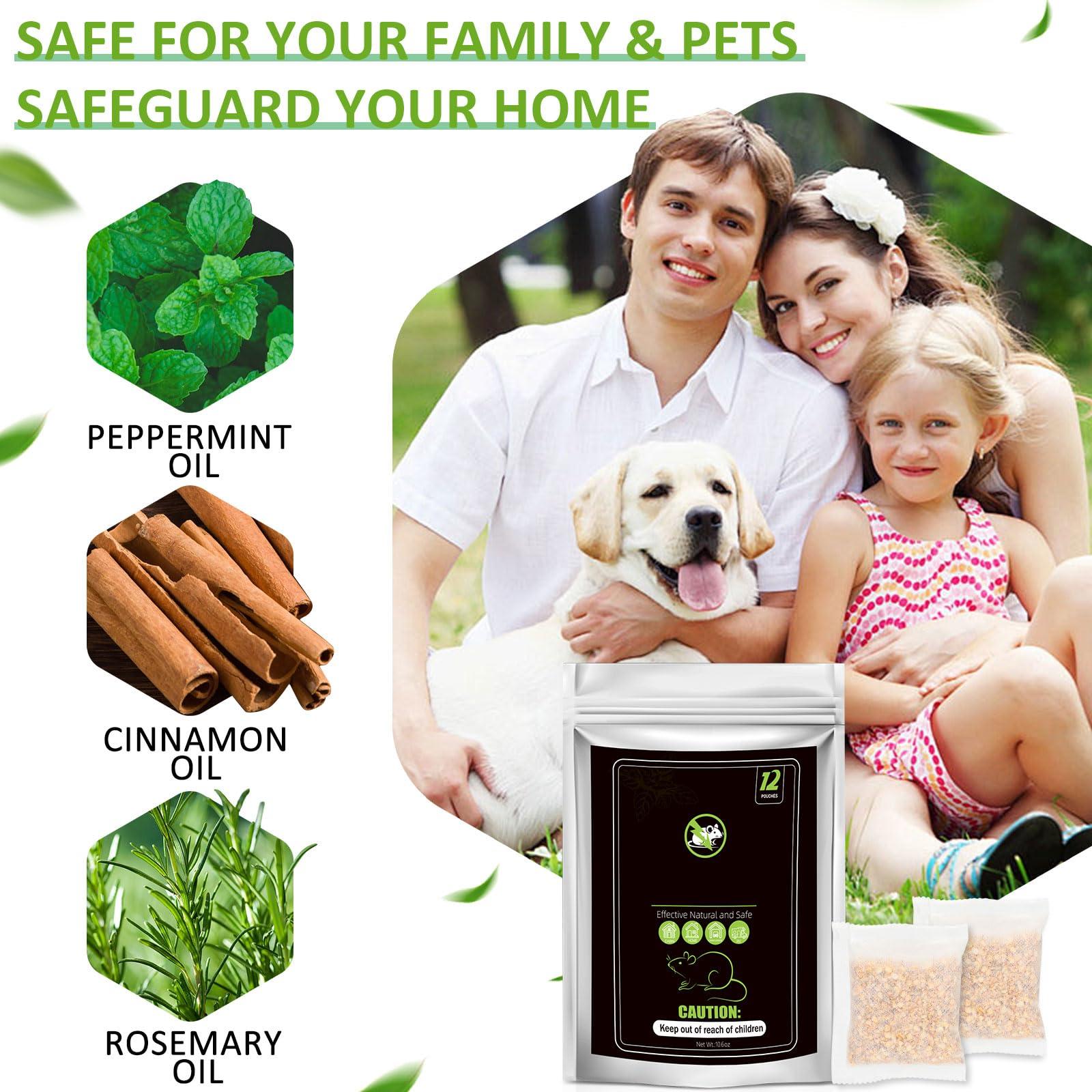 Rodent Repellent, Mouse Repellent Pouches (Pack of 12) - Peppermint Oils Mice Rat Roach Repellent for Outdoor Indoor House Basement RV Garage - Image 2