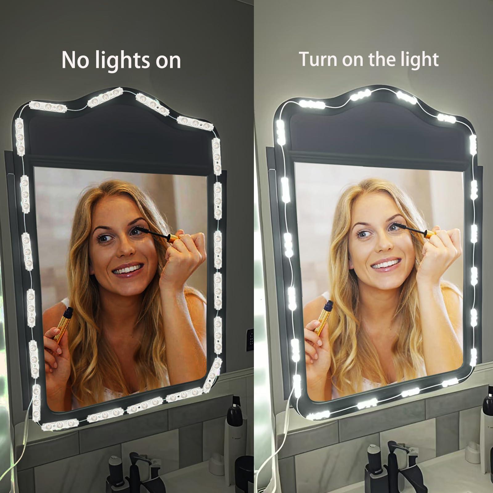 Hollywood Style Mirrored Vanity Light - 10ft Dimmable LED Light Strip with Touch Control, Ultra-Bright 6000K Daylight, Vanity Waterproof Bathroom Lighting (Mirror Not Included) - Image 2