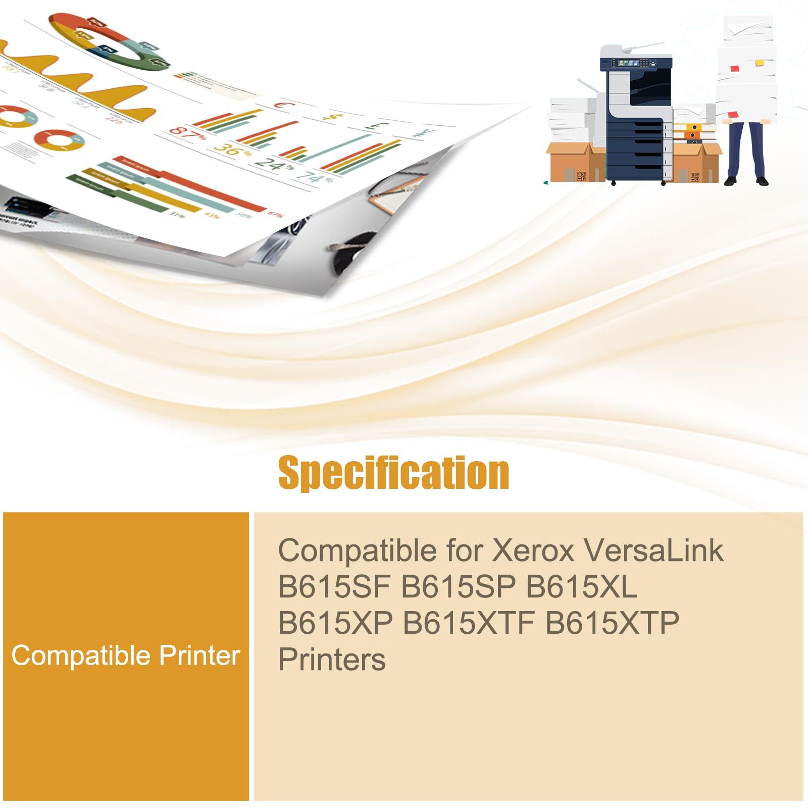 106R03944 Toner Cartridges Compatible for Xerox VersaLink B615SF B615SP B615XL B615XP B615XTF B615XTP Printers, High Yield 56700 Pages (Black) - Image 2