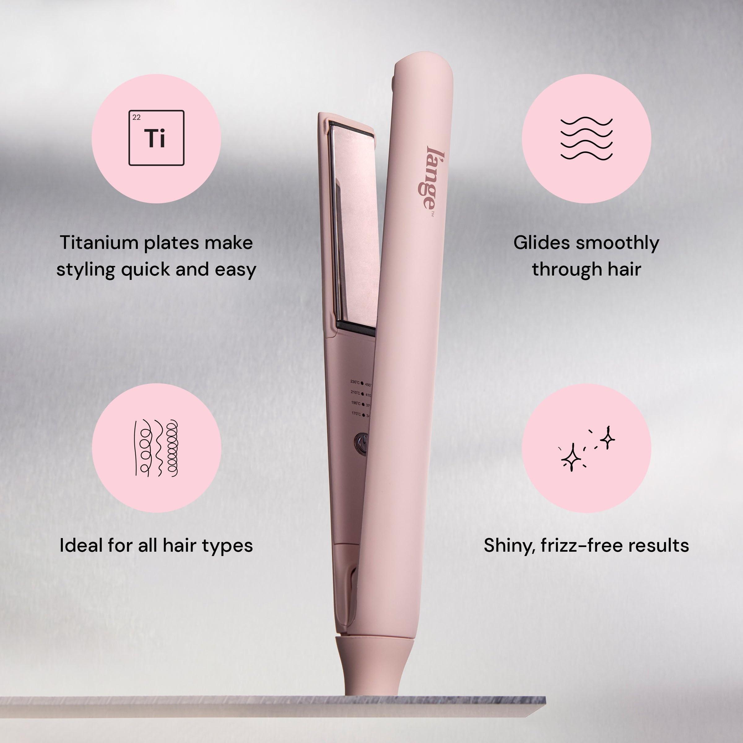 L'ANGE HAIR Straight Forward Titanium Flat Iron – 1” Floating Plates | Dual Voltage | 360° Swivel Cord | Auto Shut-Off | Safety Cool Tips | Ideal for Straightening, Curling, and Waving (Blush) - Image 2