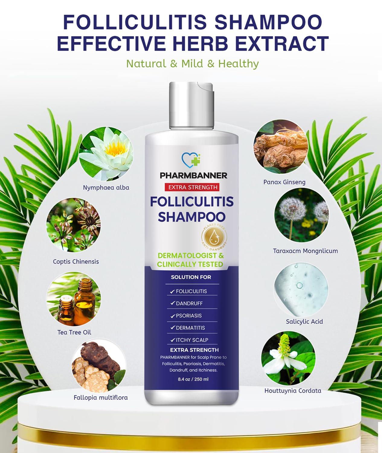 PHARMBANNER Anti-Fungal Shampoo for Folliculitis, Seborrheic Dermatitis, Scalp Psoriasis - Relieves Itchy & Dry Scalp - Image 3
