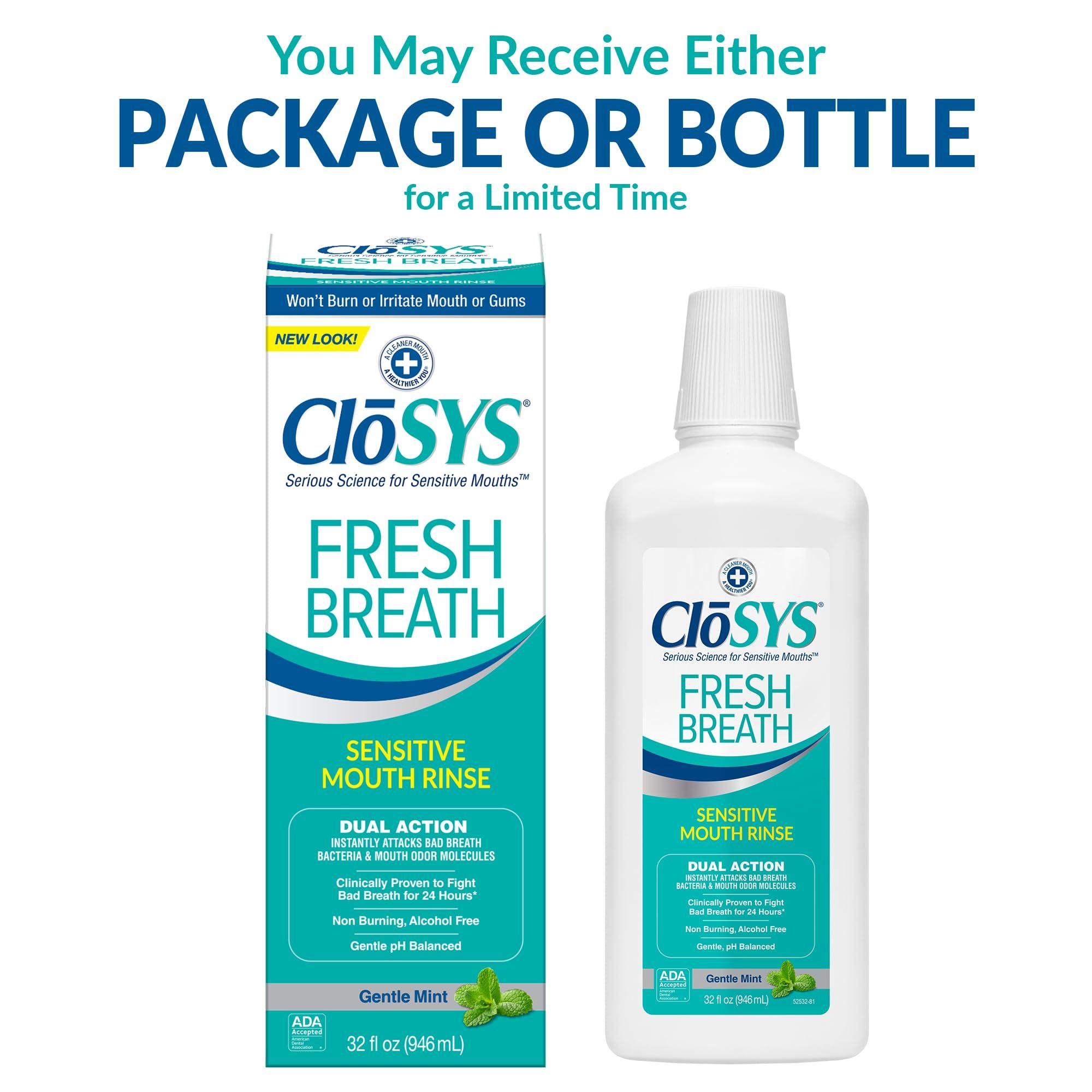 CloSYS Sensitive Mouthwash, 32 Ounce, Gentle Mint, Alcohol Free, Dye Free, pH Balanced, Helps Soothe Mouth Sensitivity, Fights Bad Breath - Image 2