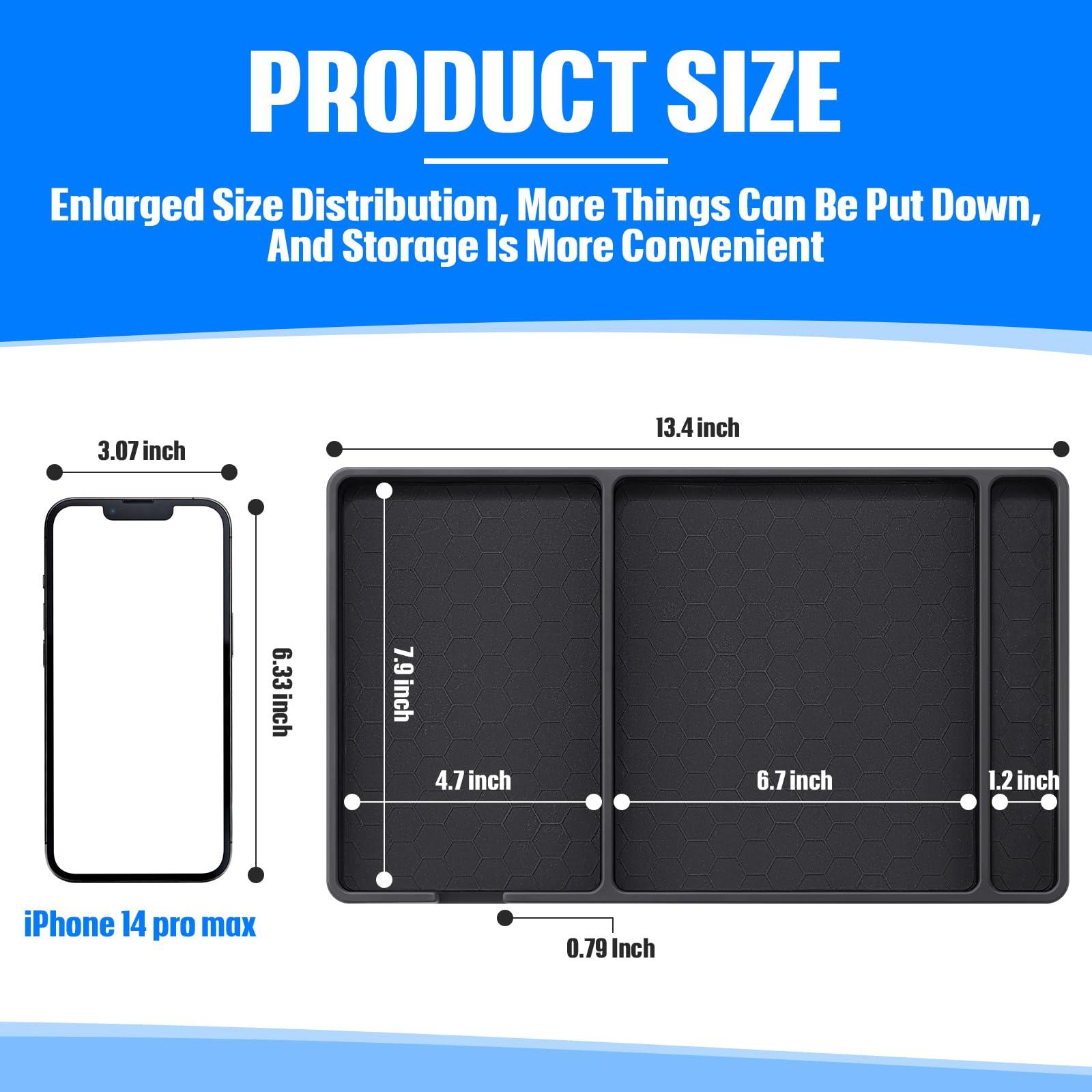 Extra Large Dashboard Mat for Car Dashboard Accessories, Anti Skid Car Dashboard Pad Compatible with All Smartphone Car Non Slip Pad for Dashboard with Non Marking Tape (Classic) - Image 2