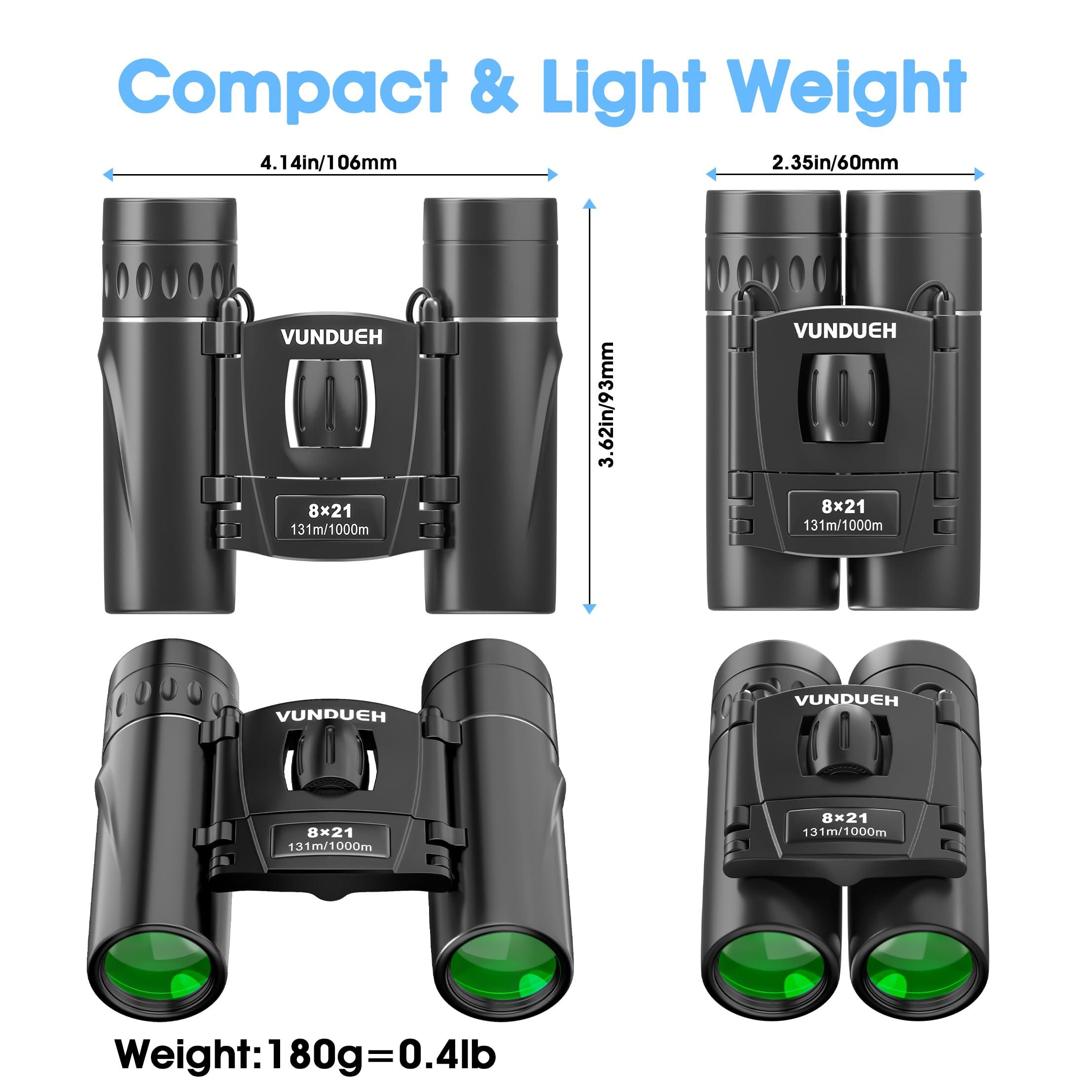 Compact HD Binoculars for Adults and Kids, Children Small High Powered Binoculars with Clear Low Light Night Vision, Mini Pocket Lightweight Waterproof for Hunting Bird Watching Travel Concert - Image 2