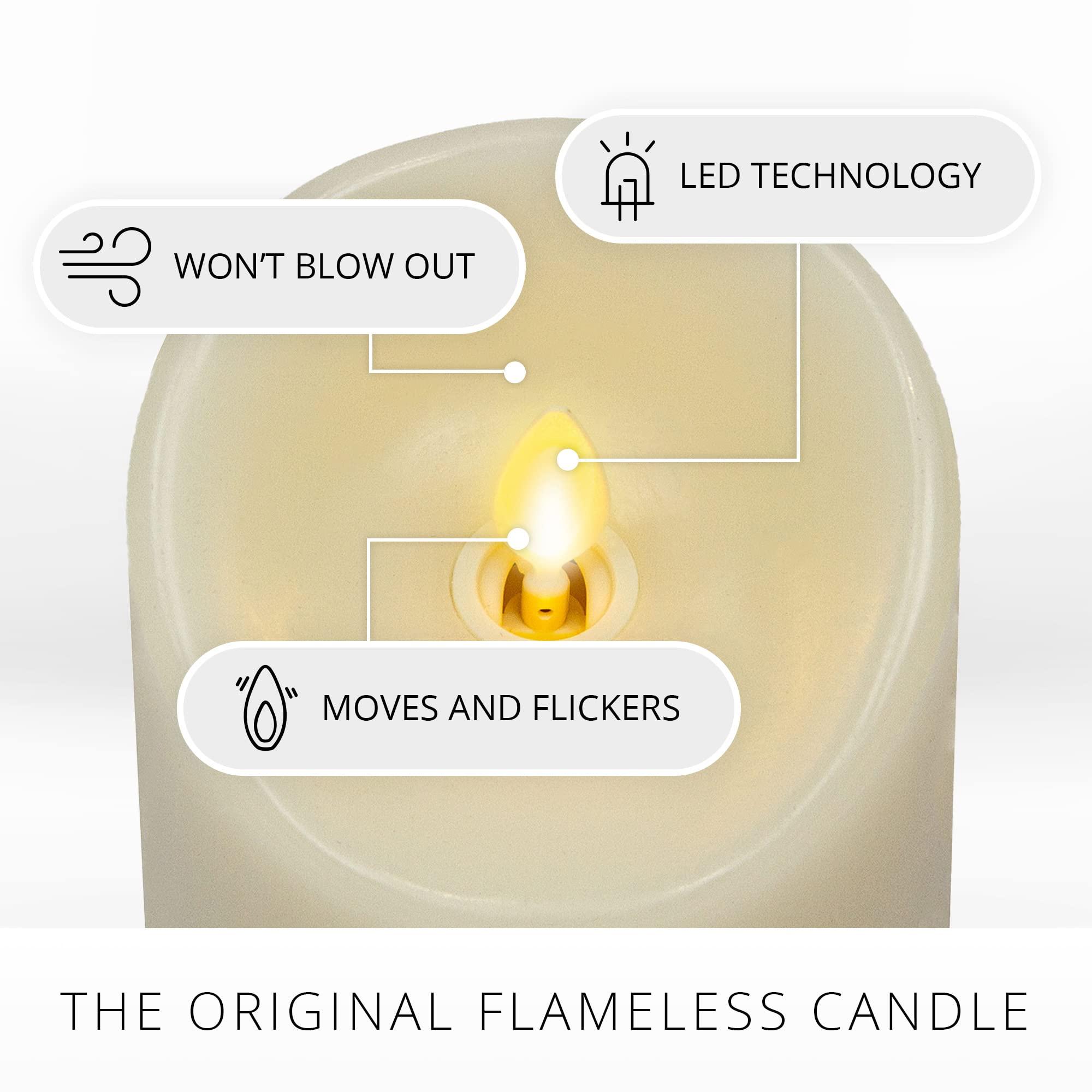 Luminara Moving Flame LED Pillar Flameless Candle, 9-inch, Vanilla Honey Scented, Ivory - Image 2
