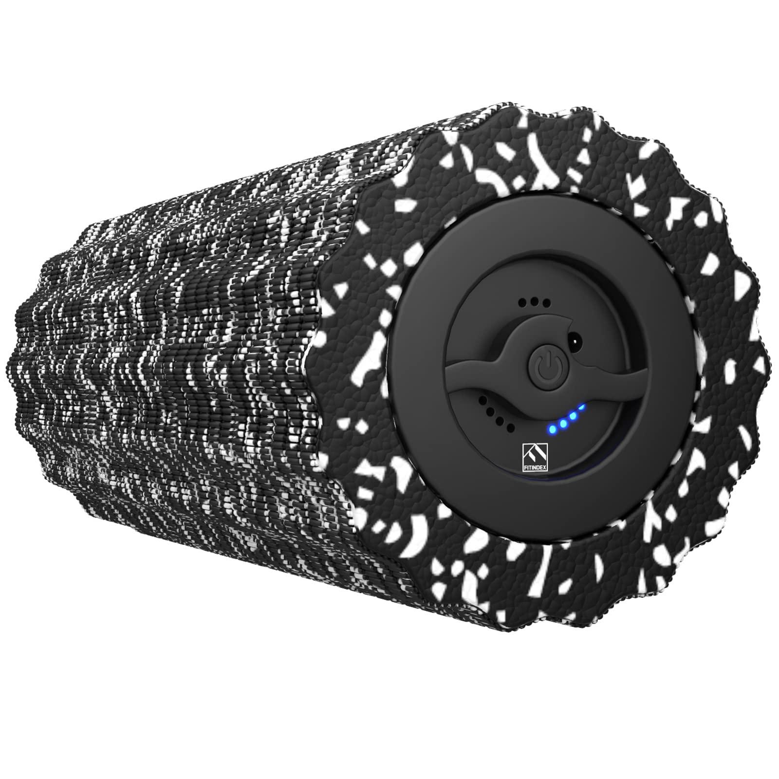 FITINDEX Vibrating Foam Roller for Muscle Deep Tissue, Back Pain Relief, FSA or HSA Eligible, Leg Foot Neck Massager, Exercise, Pilates, Muscle Recovery, Physical Therapy, 4-Speed, Rechargeable, Black
