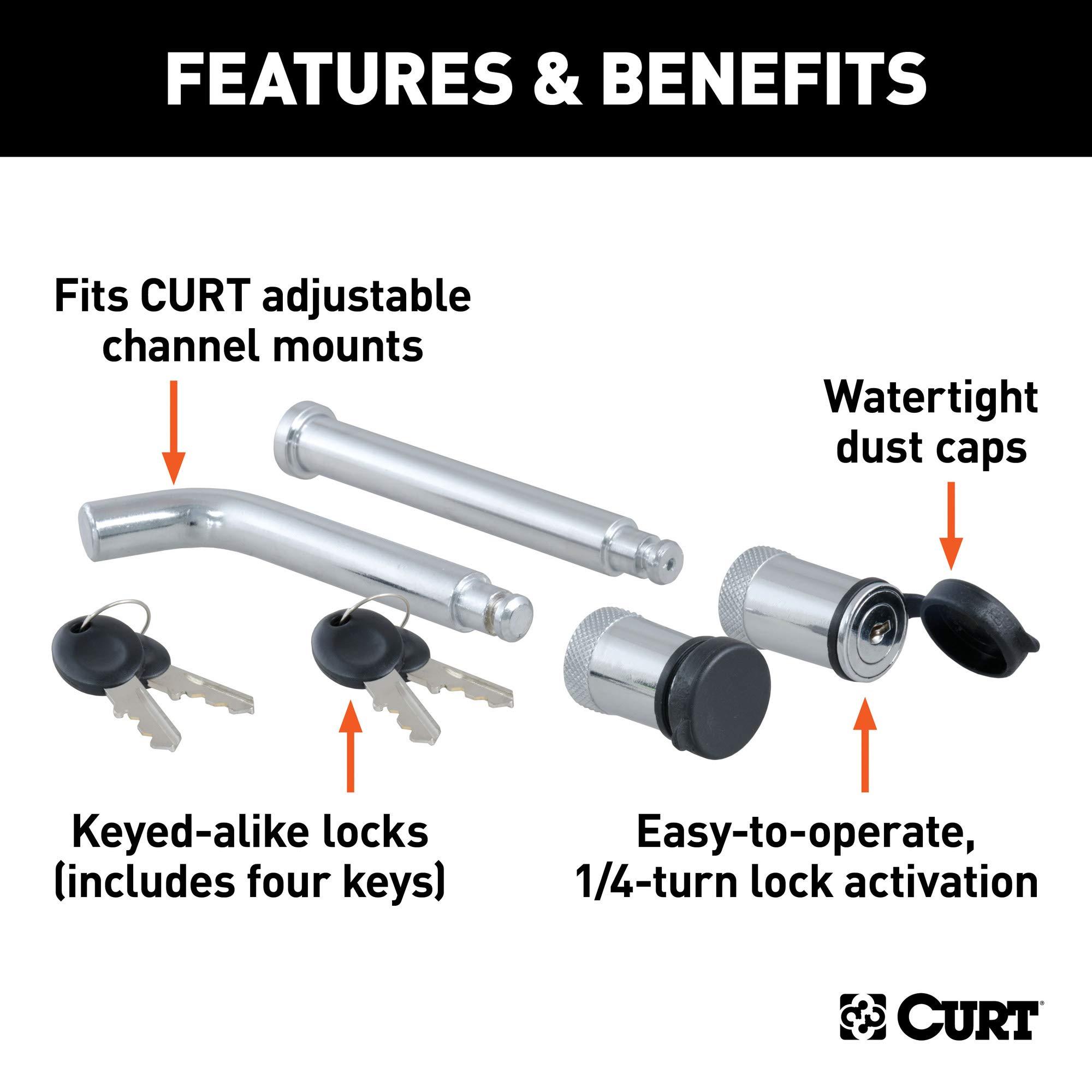 CURT 23556 Lock Set for Adjustable Channel Mounts - Image 3