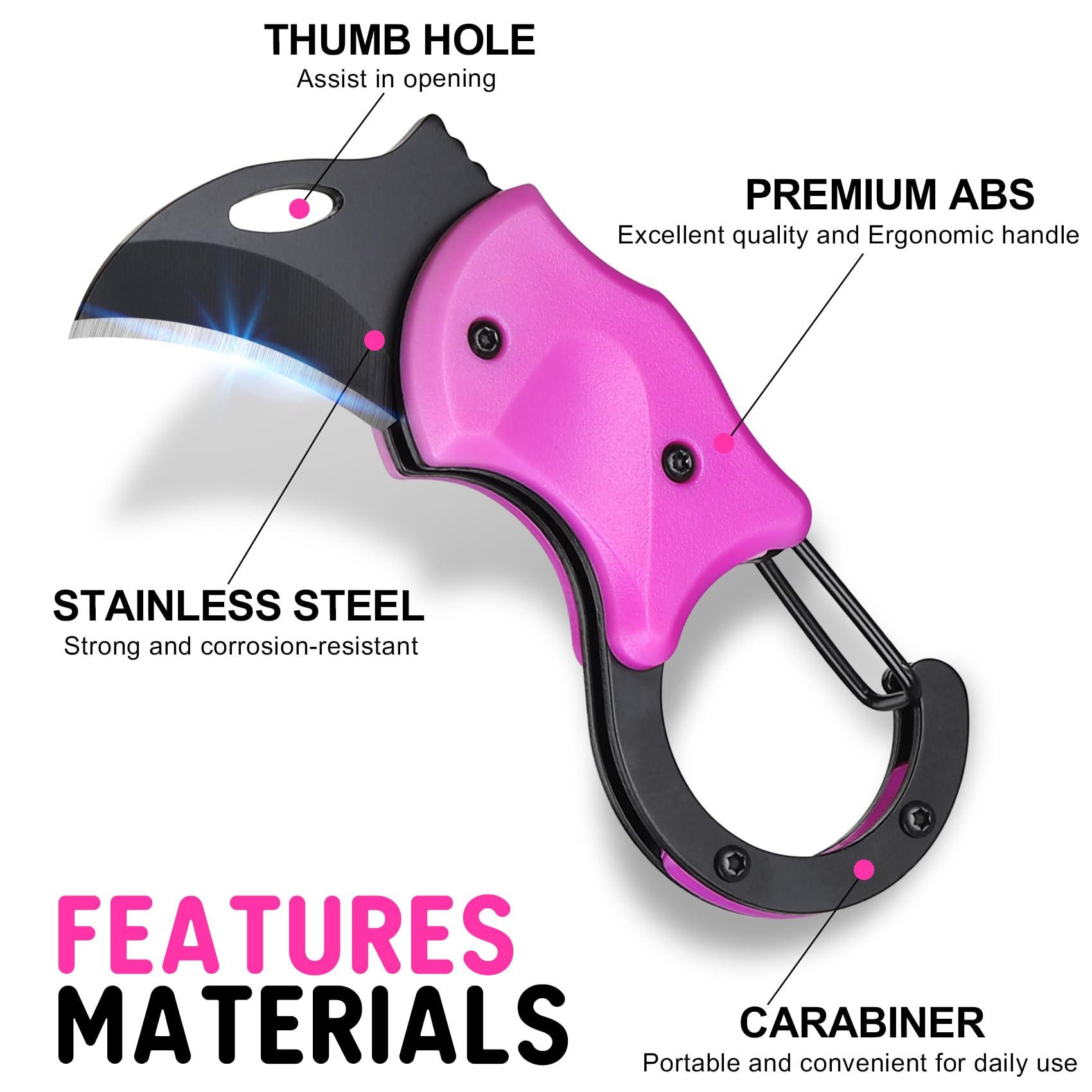 ZAVIT Womens Gifts for Mothers Day, Keychain with Box Cutter Pocket Knife, Christmas Stocking Stuffers for Women Mom, Birthday Gifts Idea for Mom Wife, EDC Gadgets for Everyday Carry, P-ink - Image 3