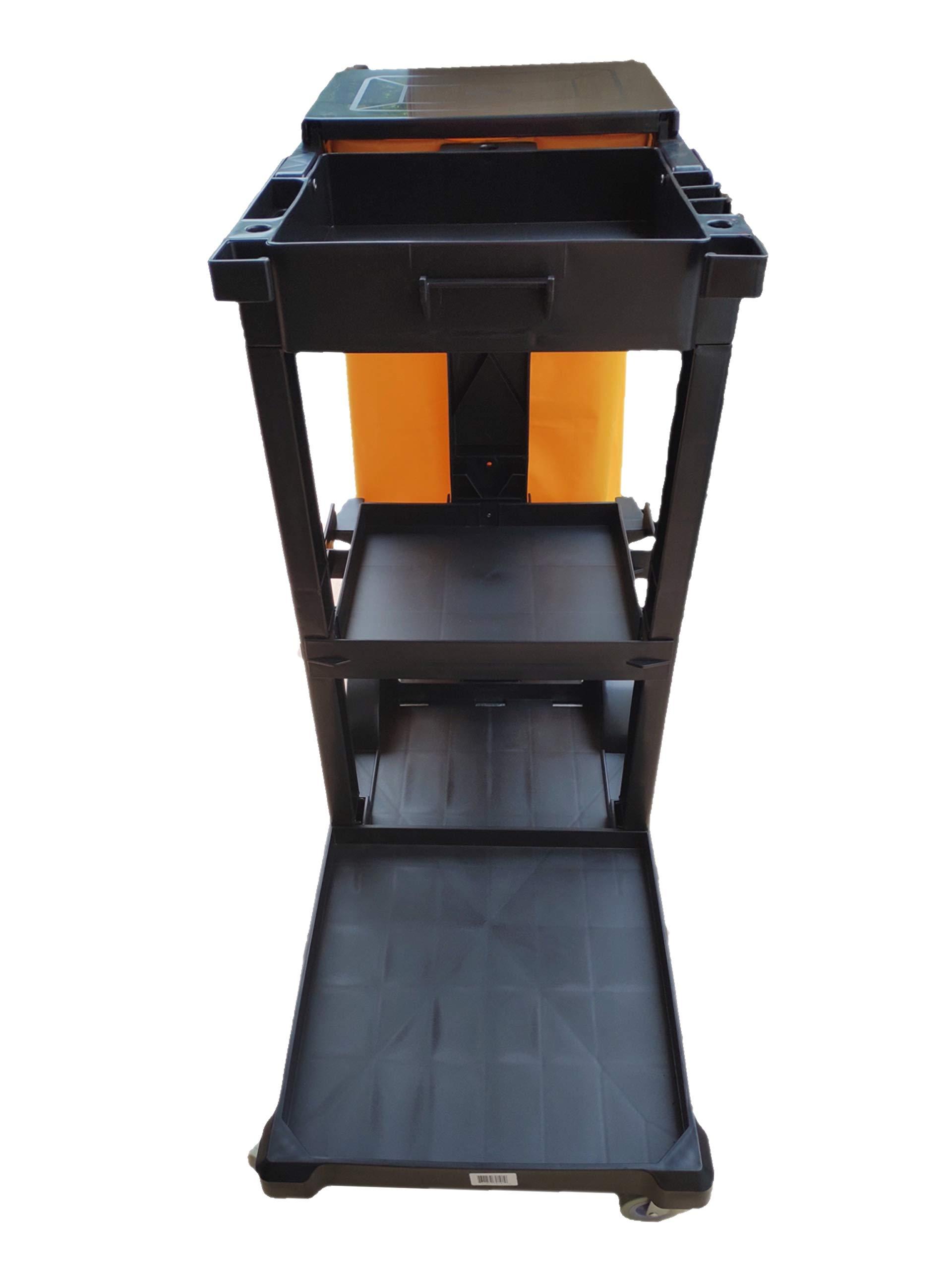 Simpli-Magic 79191 Janitorial Cart, Commercial, Black - Image 3