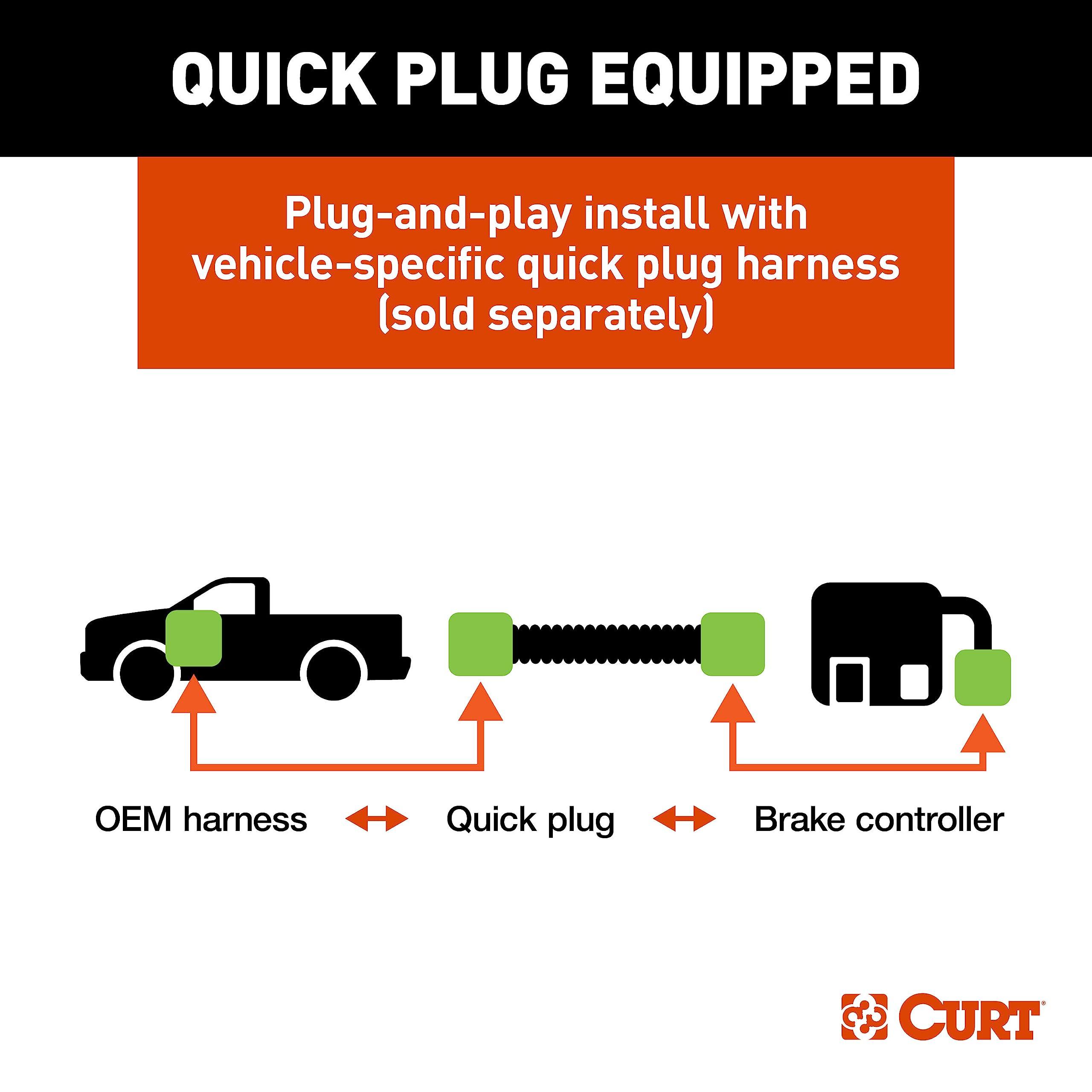 CURT 51146 TriFlex NEXT Proportional Inertia Electric Trailer Brake Controller, Fully Adjustable, Low Profile, 2-4 Axles, Plug-and-Play - Image 6