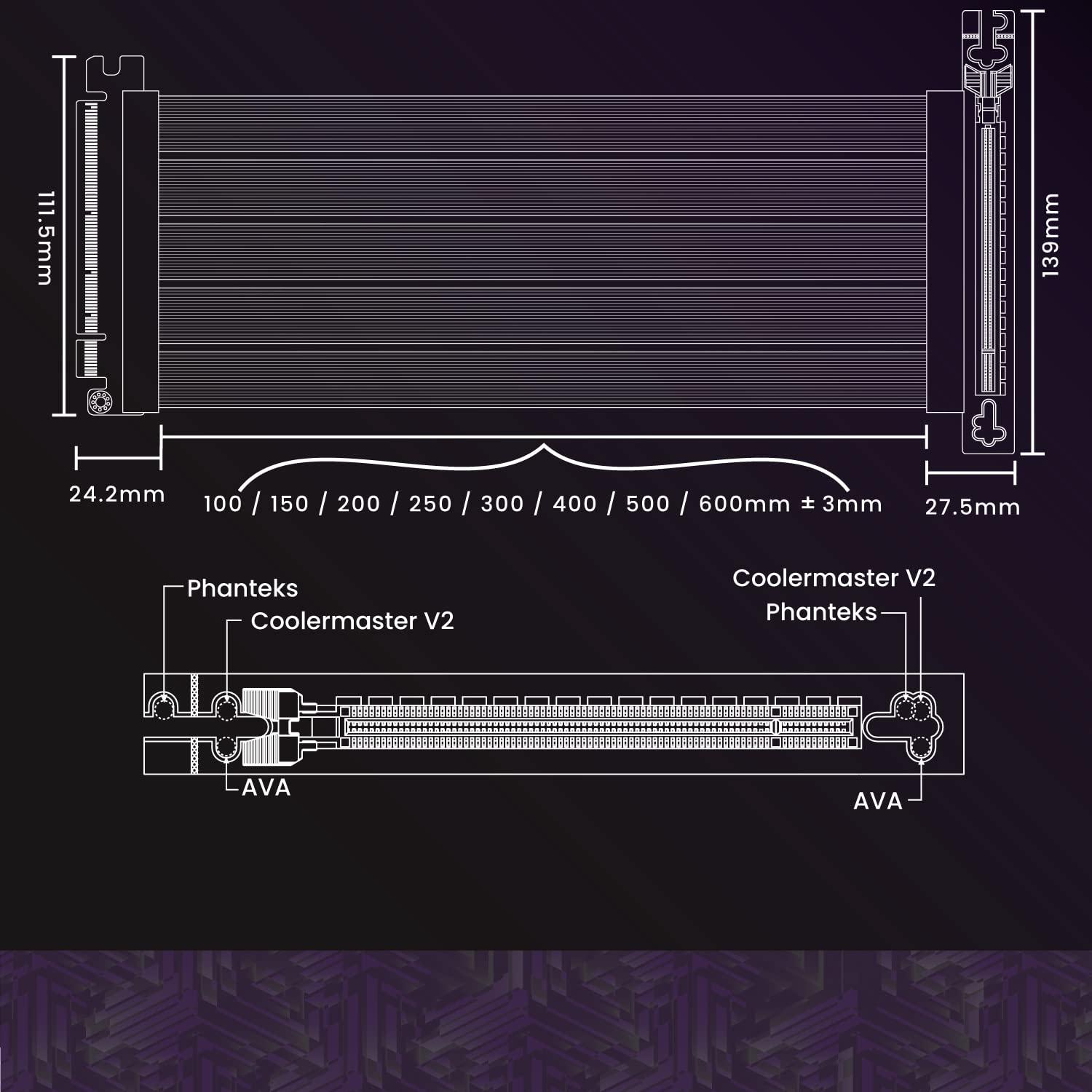 LINKUP – AVA PCIe 4.0 Gen 4 x16 Riser Cable – RTX 4090 RX7900 Ready – Boost Your Gaming Performance – 90 Degree Black (15cm) - Image 6