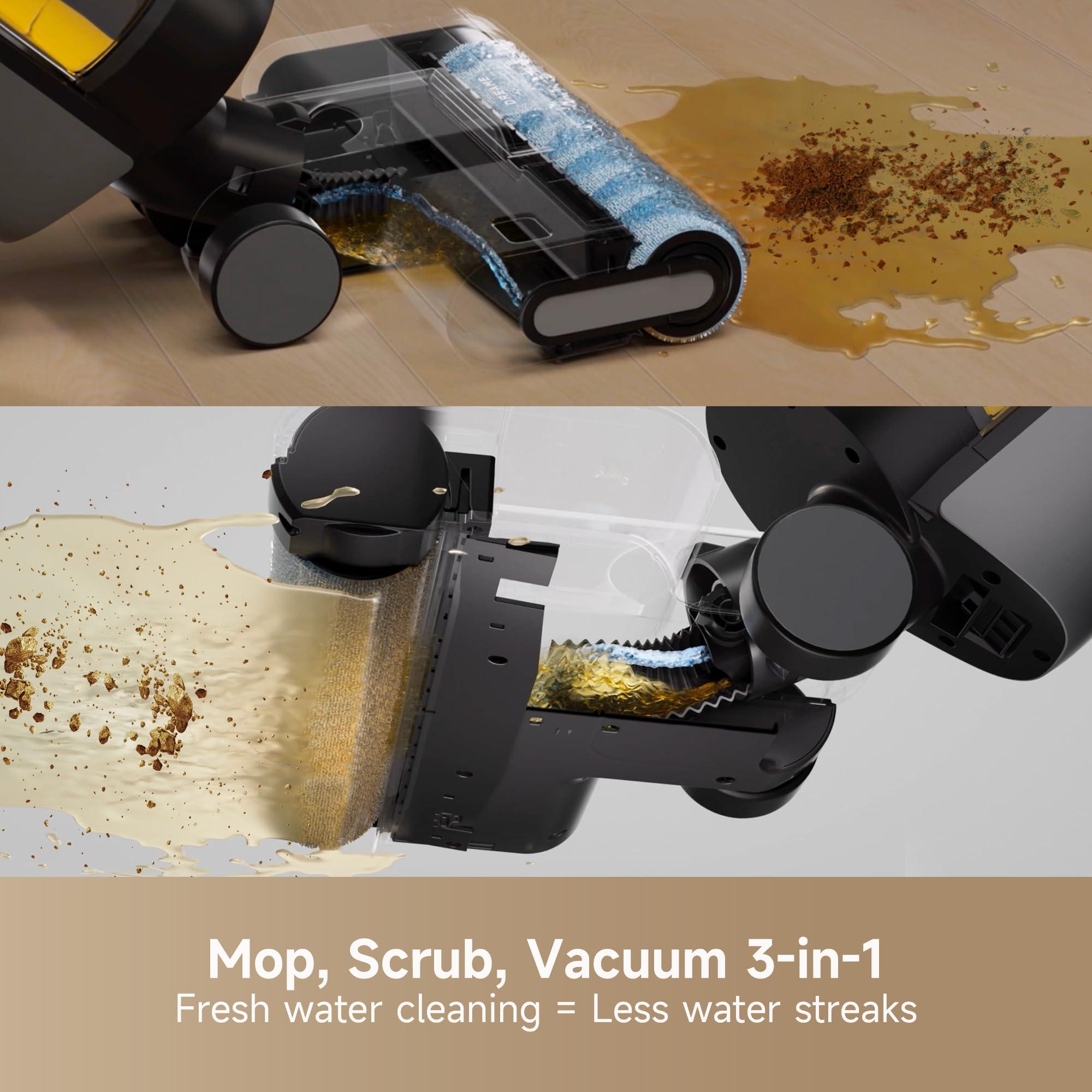 DREAME H12S Wet Dry Vacuum Cleaner, Cordless Vacuum Mop All in One for Hard Floors, Edge Cleaning with Dirt Detection, Hot Air Drying, Smart Floor Cleaner Great for Sticky Messes on Multi-Surfaces - Image 6