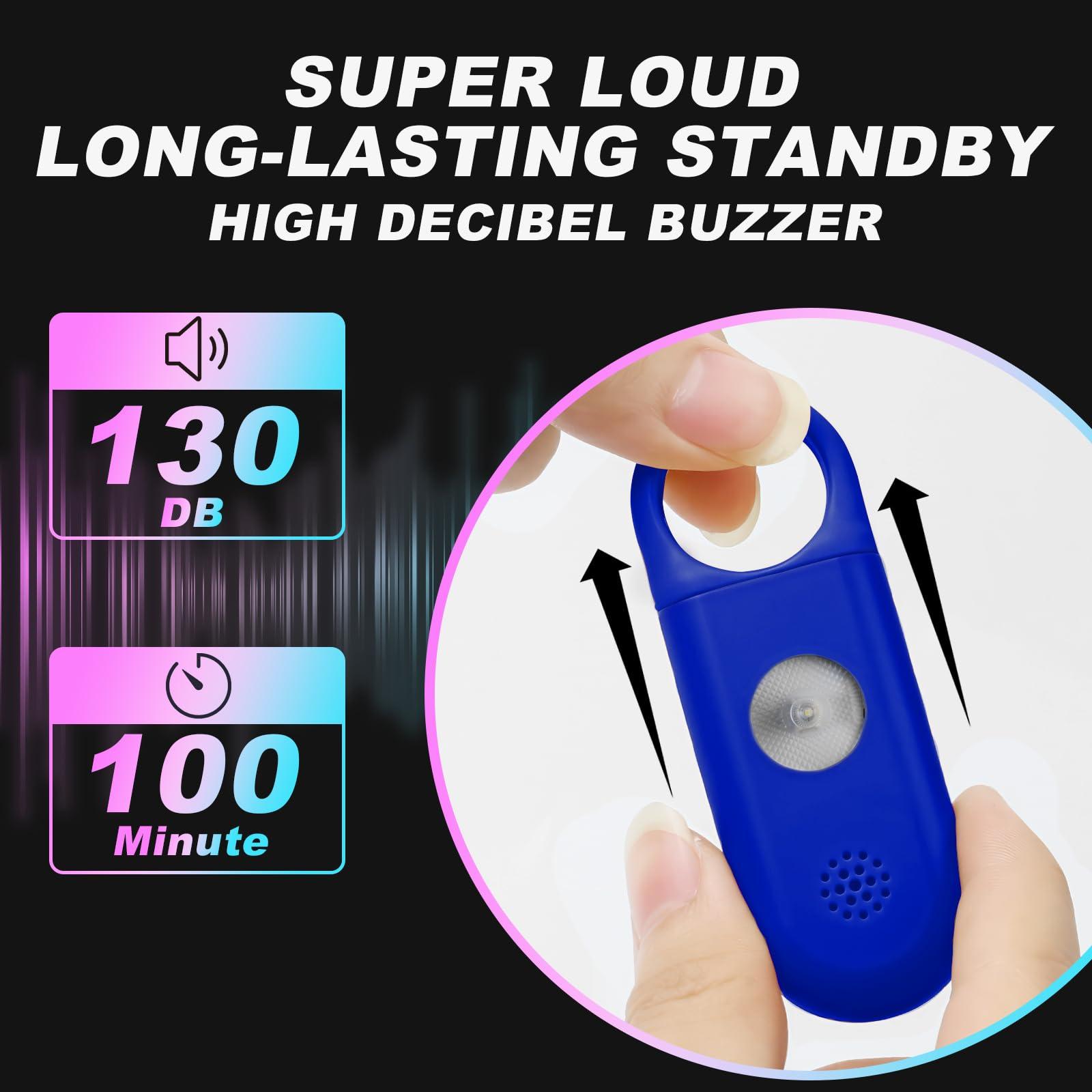 Personal Safety Alarm for Women - 130dB Self Defense Keychains Siren Whistle with Sos LED Strobe Light - Personal Emergency Security Safe Devices Key Chain Alarms for Kids Elderly Blue - Image 2