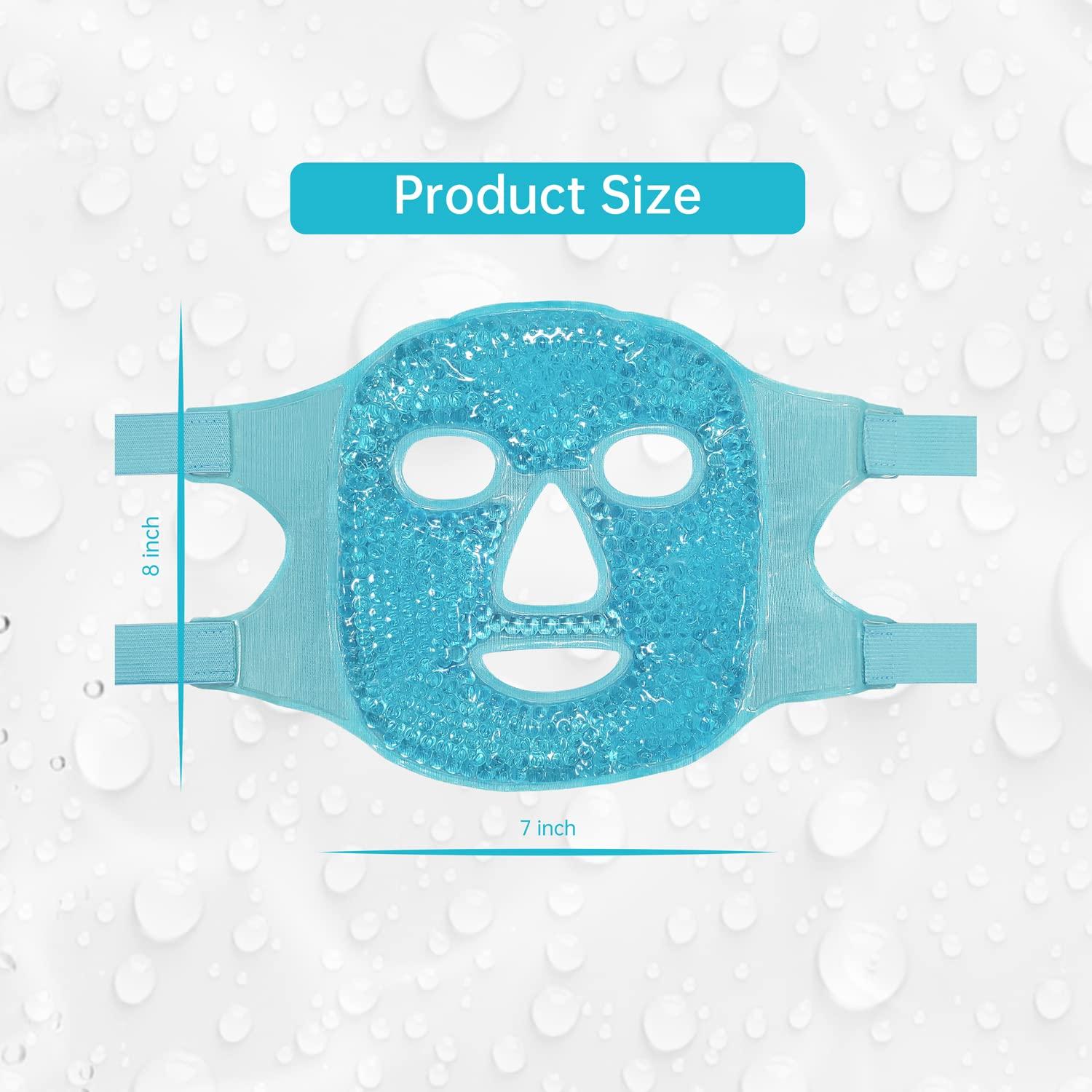 ZNÖCUETÖD Cold Face Eye Mask Ice Pack Reduce Facial Puff, Dark Circles, Gel Beads Hot Heat Cold Compress Pack, Face SPA for Woman Sleeping, Pressure, Headaches, Skin Care, Post Laser Care[Blue] - Image 7