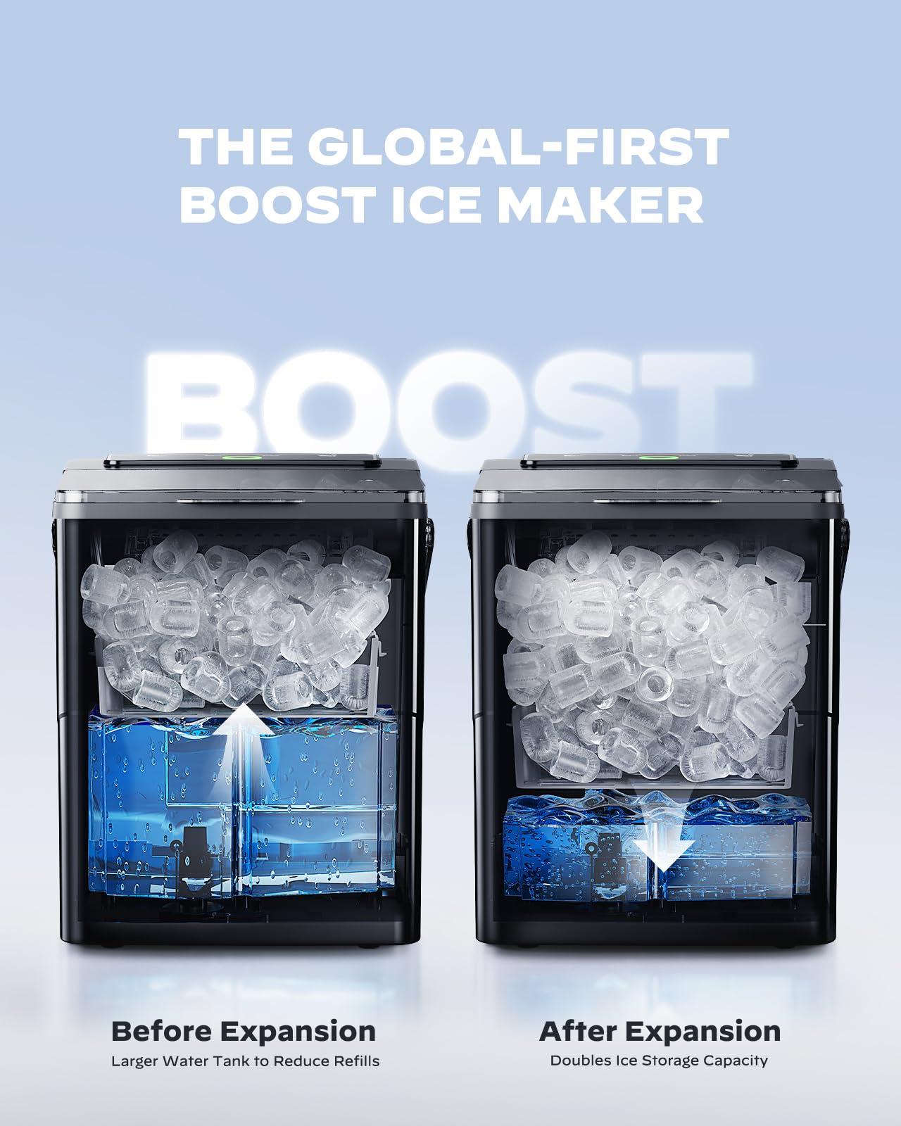 HOMEZAY Countertop Ice Maker, Compact Ice Maker with Larger 2.5L Expanding Ice Basket & 1.8L Water Tank, Smart Touch Control, 9 ICES in 6 Mins, Self-Cleaning, for Home/Party/Office/RV - Image 3