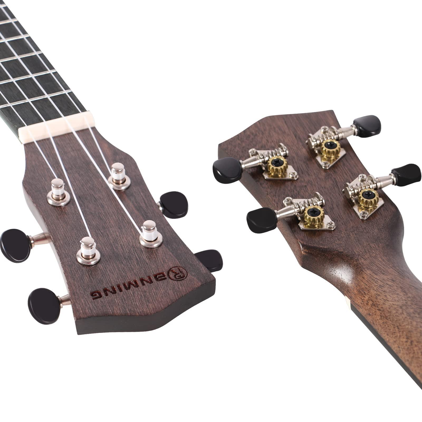 RANMING Ukulele Wood Concert Ukelele for Adults Beginners 23 Inch Ukuleles Starter Bundle Kit with Gig Bag Strap Nylon String Premium Basswood Brown Ukalalee for Adult - Image 3