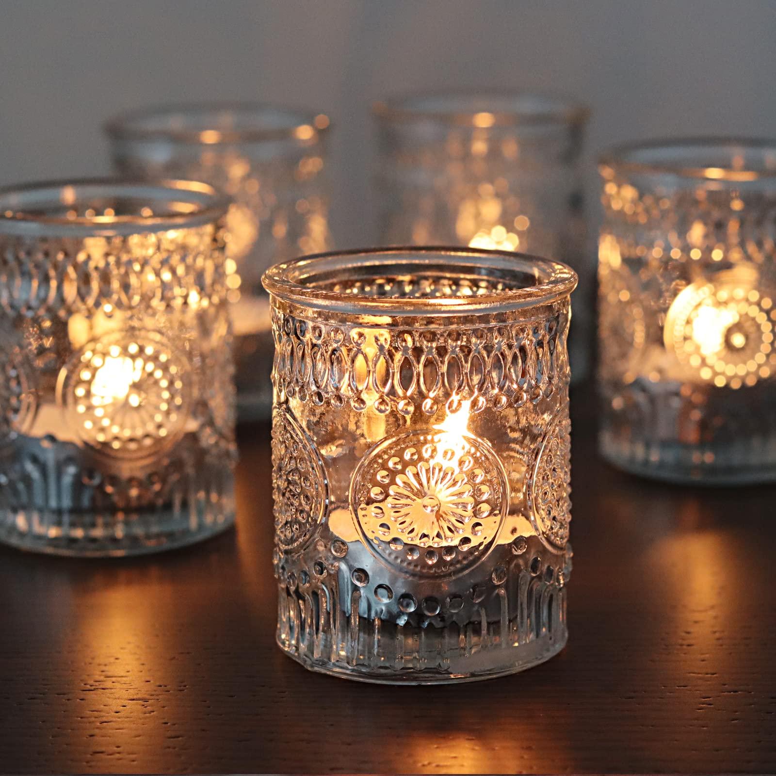 SHMILMH Clear Tealight Candle Holders Set of 36, Ribbed Votive Candle Holders Bulk for Vintage Wedding Table Birthday Party Decoration - Image 6