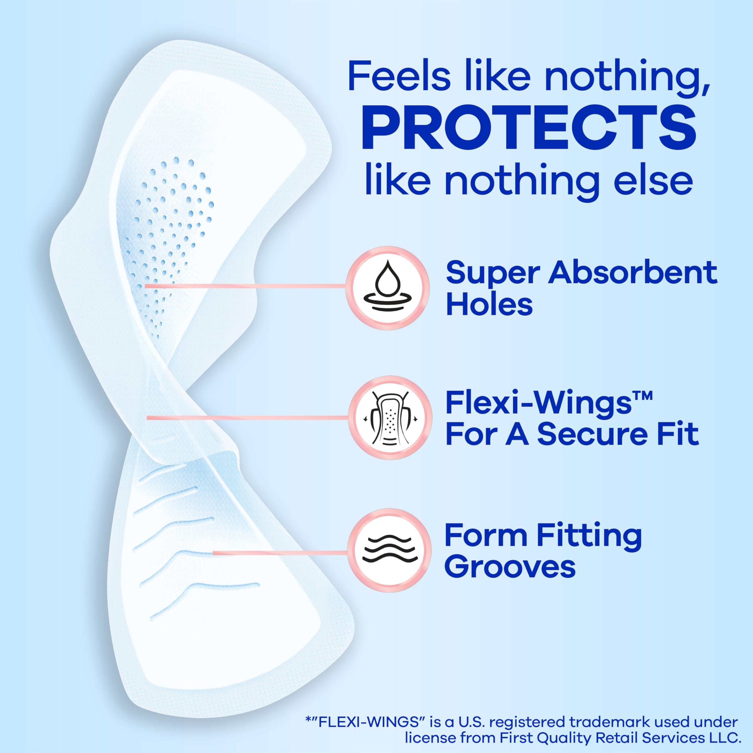 Always Infinity Feminine Pads for Women, Size 2 Regular, with wings, unscented, 46ct - Image 2