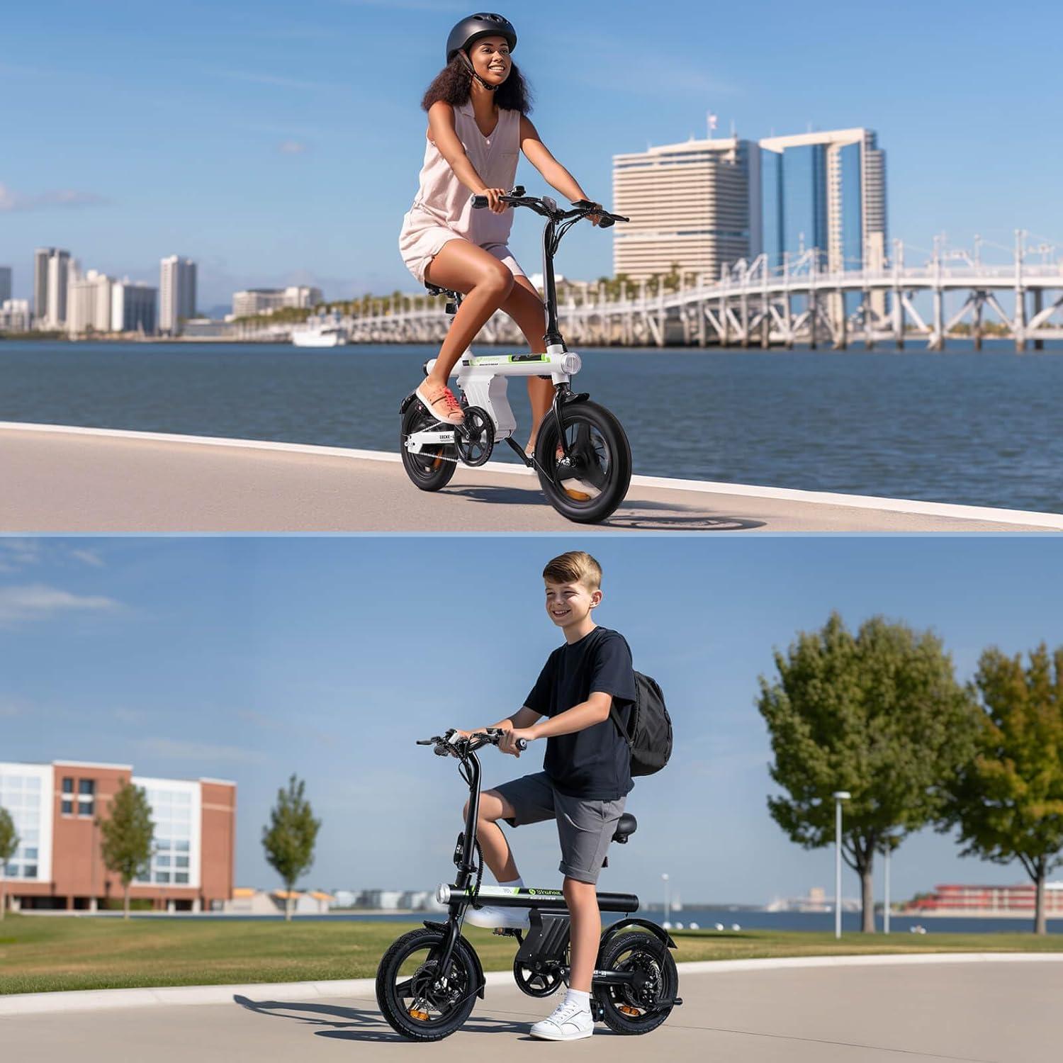 isinwheel Electric Bike for Adults with Basket, 500W Motor, 20 mph Folding Ebike, 14"/16" Adult Electric Bicycles with Smart Uphill, 280.8Wh/374.4Wh Battery, Mini E Bikes for Adults and Teens - Image 9