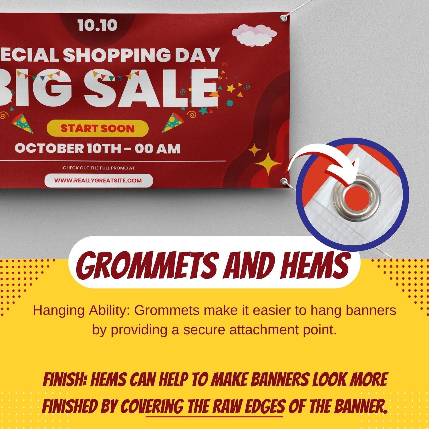 Personalized Custom Vinyl Banner Printing Indoor or Outdoor use Printed Business Event Birthday Party Large Custom Vinyl Banner for Party Decoration - Image 4