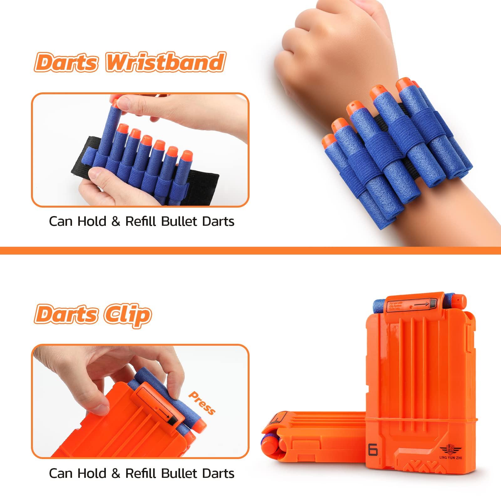 UWANTME Kids Tactical Vest Kit for Nerf Guns Elite Series with Refill Darts,Tactical Mask Wrist Band,Protective Glasses,Toys for 7 8 9 10 12 Year Old, Orange - Image 4