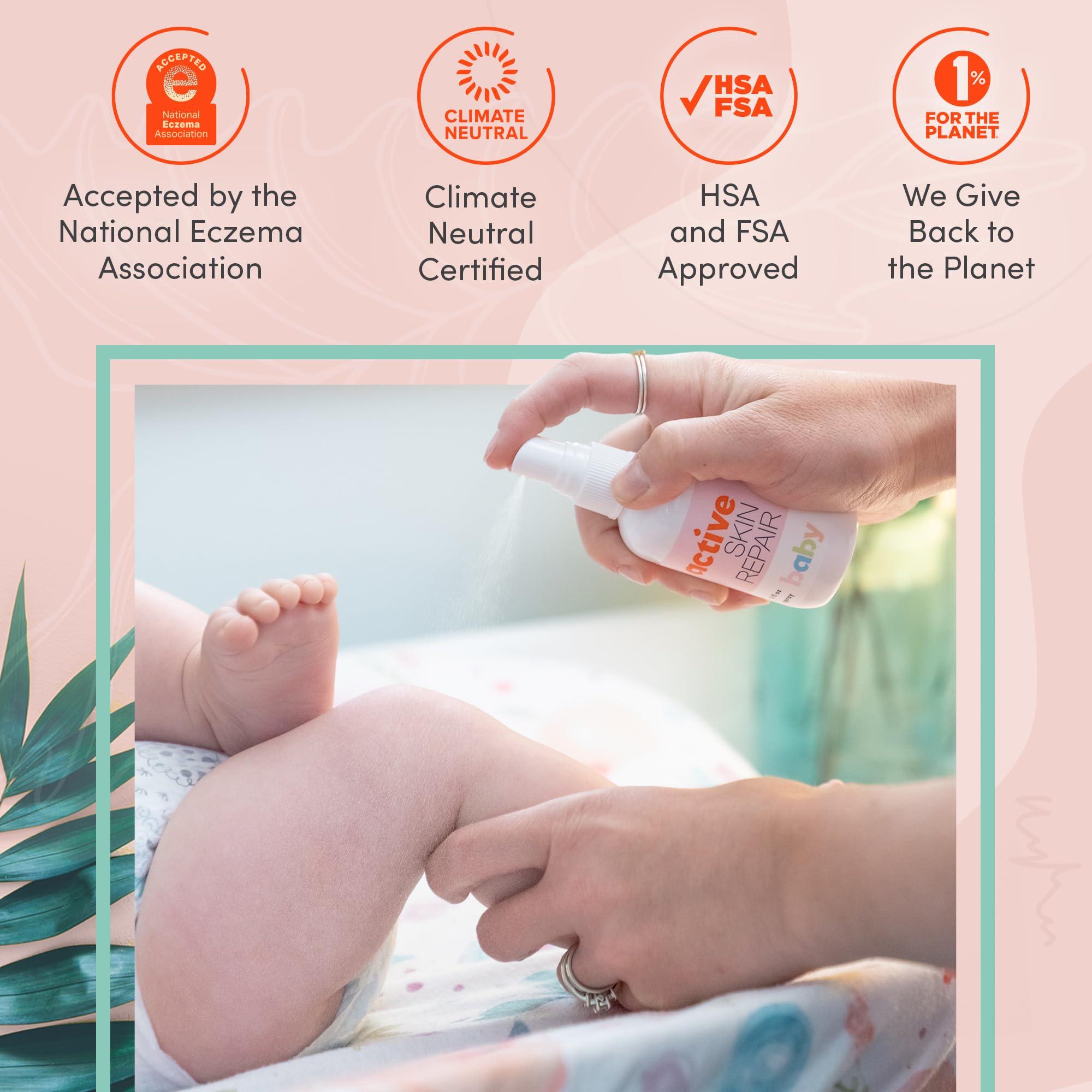 Active Skin Repair Natural, Non-Toxic, No Sting Baby Spray First Aid Safe For Use on Diaper Rash, Baby Acne, Eczema, Cuts, Wounds, Scrapes, and Other Skin Irritations (3 oz. Spray) - Image 4