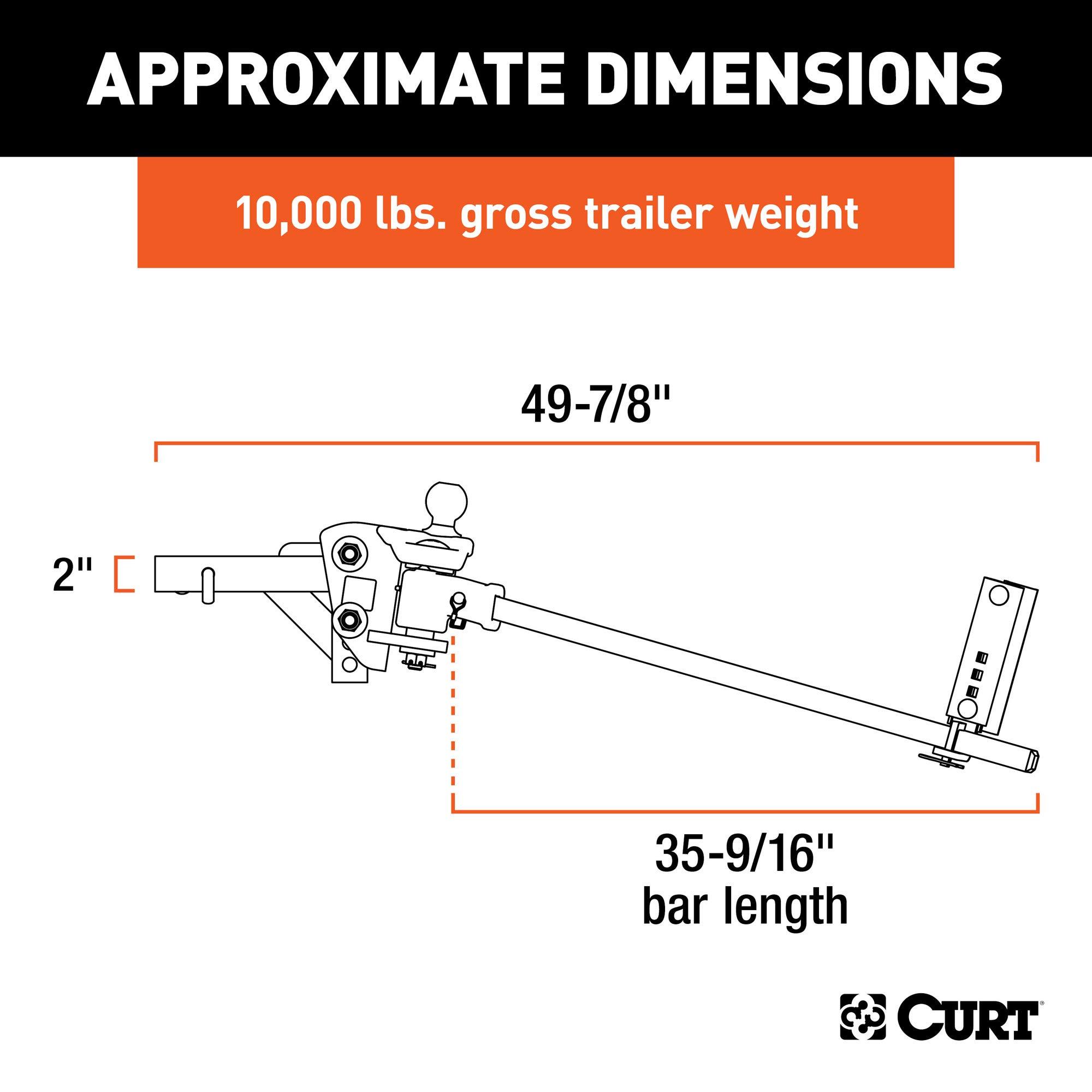 CURT 17500 TruTrack 4P Weight Distribution Hitch with 4x Sway Control, Up to 10K, 2-In Shank, 2-5/16-Inch Ball - Image 2