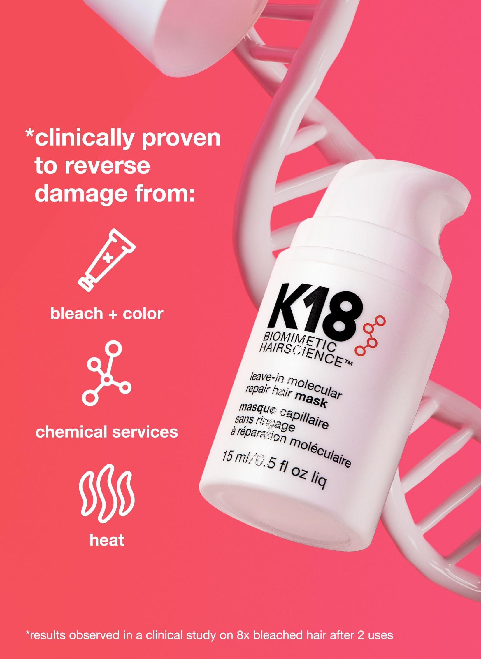 K18 Leave-In Molecular Hair Mask, Repairs Dry or Damaged Hair, Reverse Hair Damage from Bleach, Color, Chemical Services & Heat - Image 2