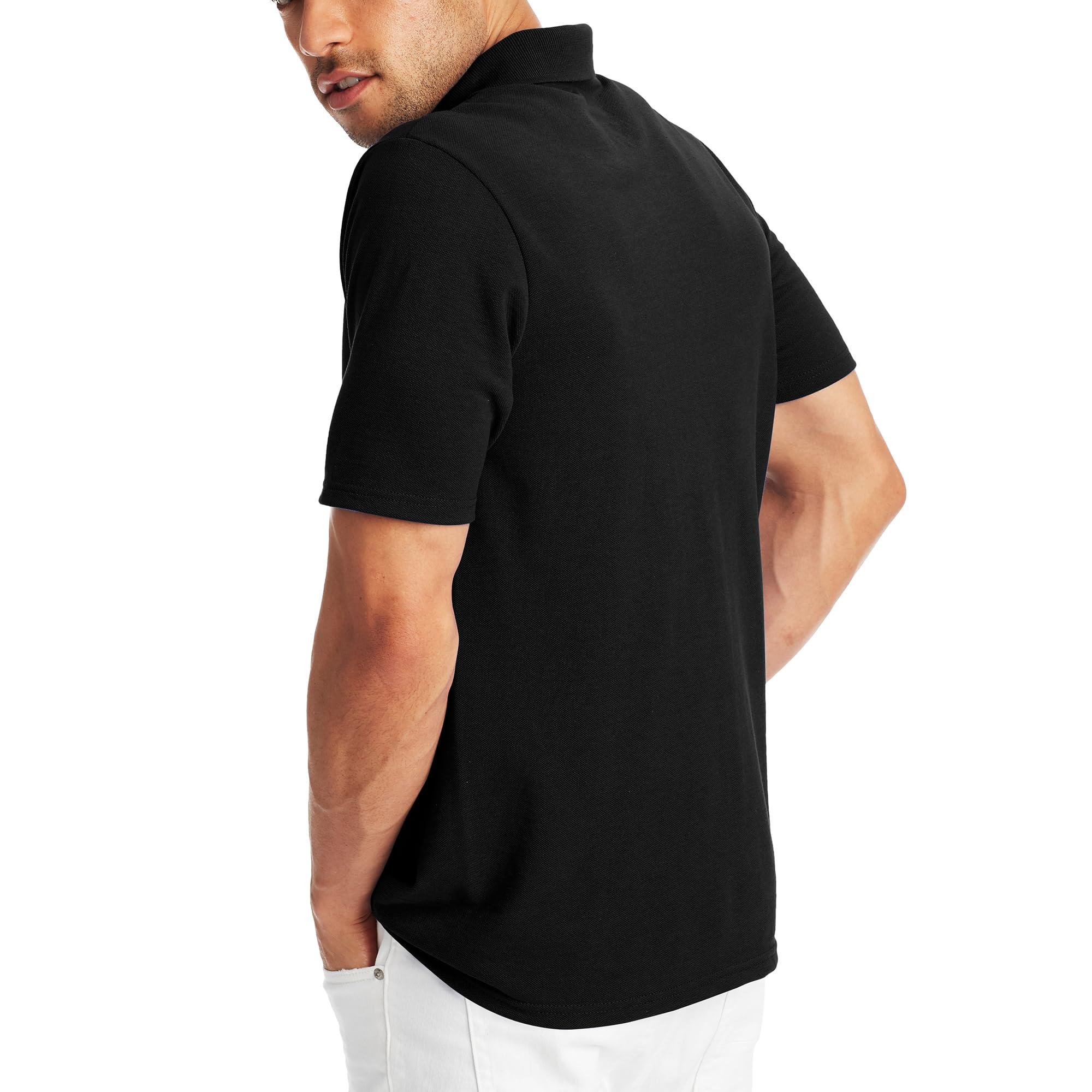 Hanes Men’s X-Temp Short Sleeve Polo Shirt, Midweight Men's Shirt - Image 2
