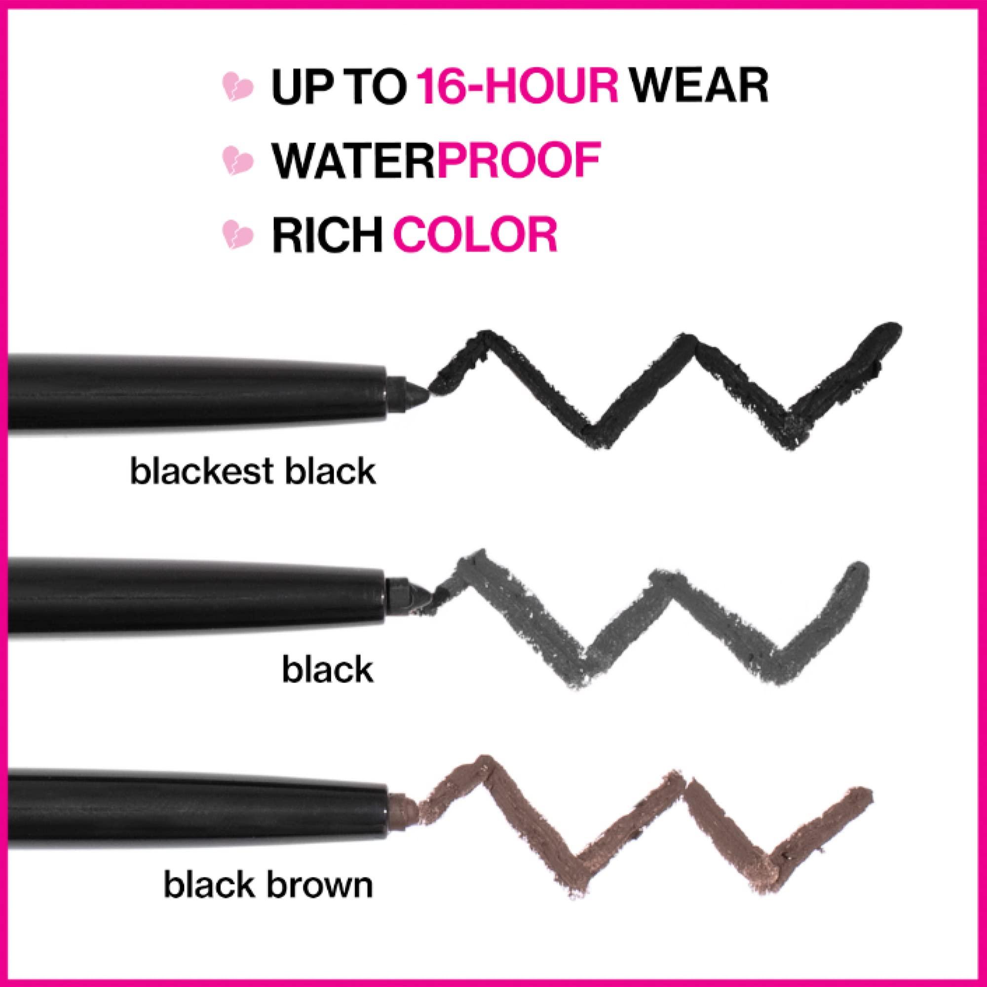 wet n wild Mega Last Breakup Proof Retractable Eyeliner - Waterproof 16-Hour Long-Lasting Wear, Cruelty-Free & Vegan - Blackest Black - Image 10