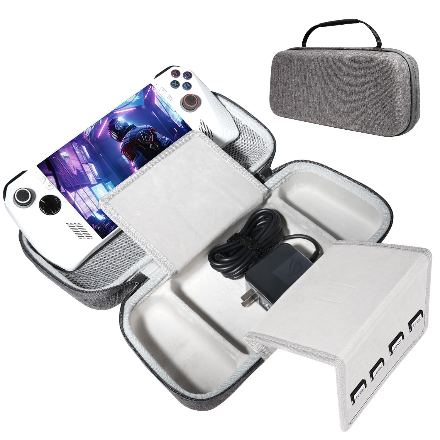 sarlar Rog Ally Carrying Case Compitable with ASUS ROG Ally Gaming Handheld and Accessories, Large Space Hard Shell Case Fit AC Adapter and Power Bank for Travel and Storage
