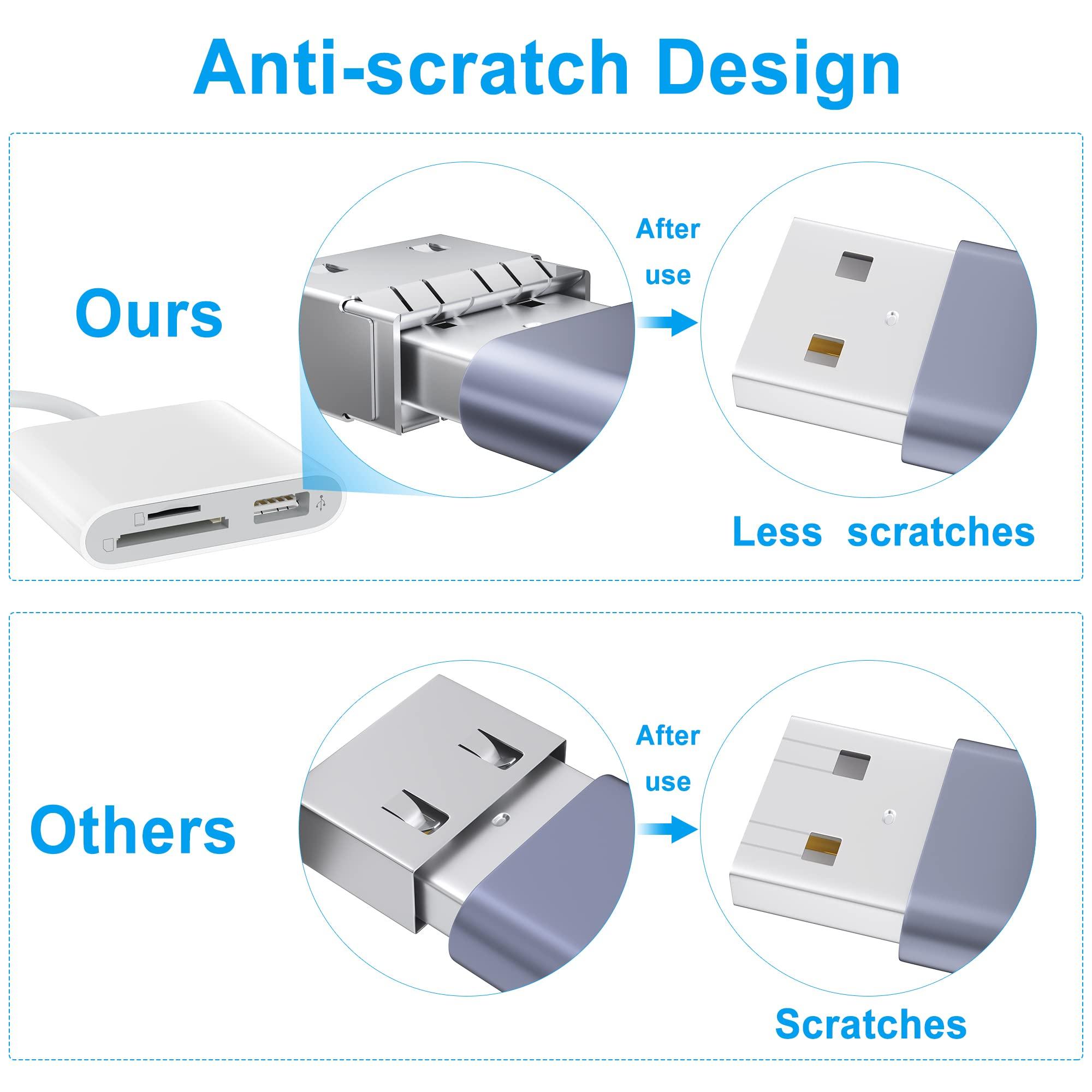SZHAIYIJIN SD Card Reader for iPhone, Memory Card Reader with USB Camera Adapter Plug and Play Trail Game Camera Viewer Supports SD and TF Card MicroSD Card Adapter for iPad No App Required - Image 6