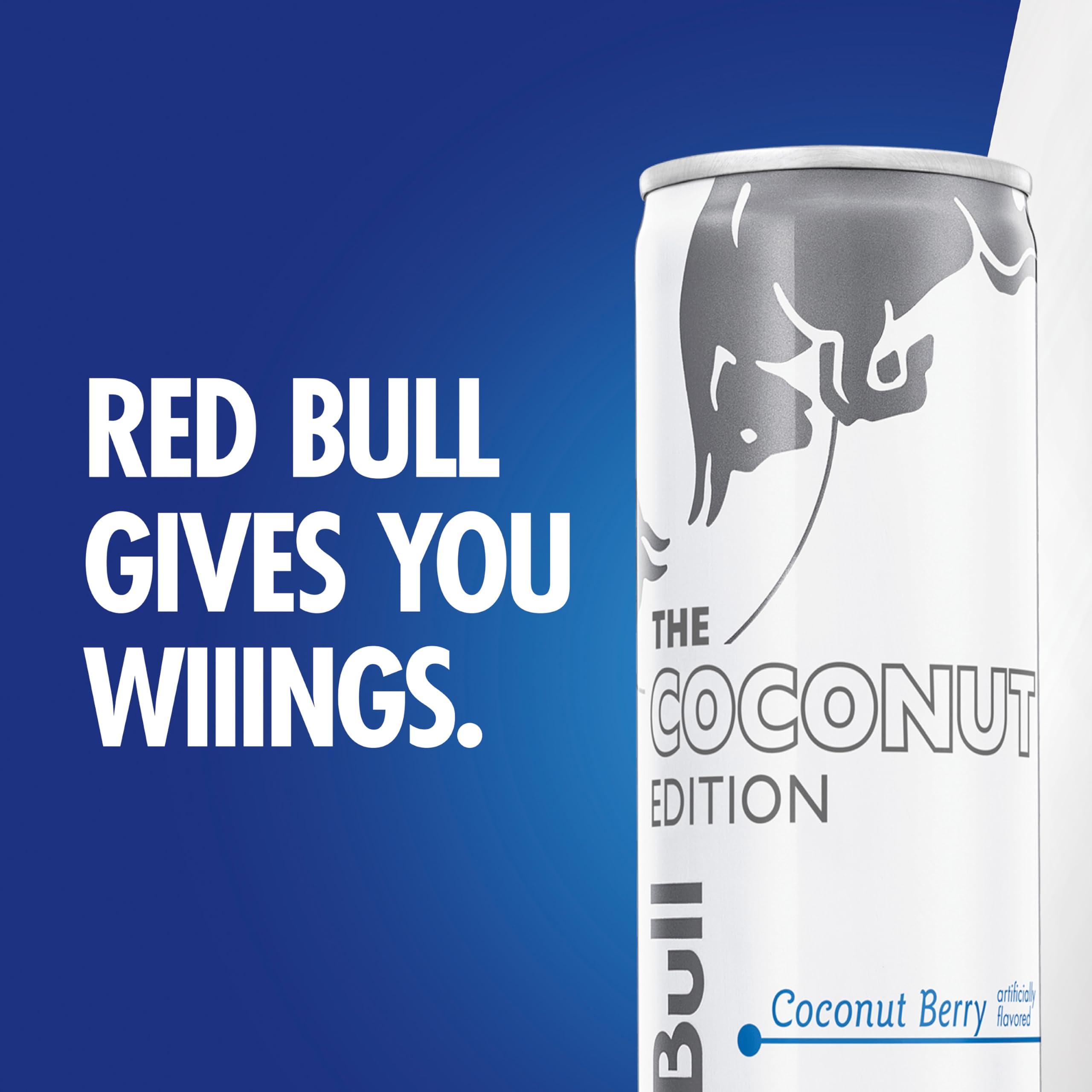 Red Bull Coconut Edition Energy Drink, Coconut Berry, with 80mg Caffeine plus Taurine & B Vitamins, 8.4 Fl Oz, Pack of 24 Cans - Image 4