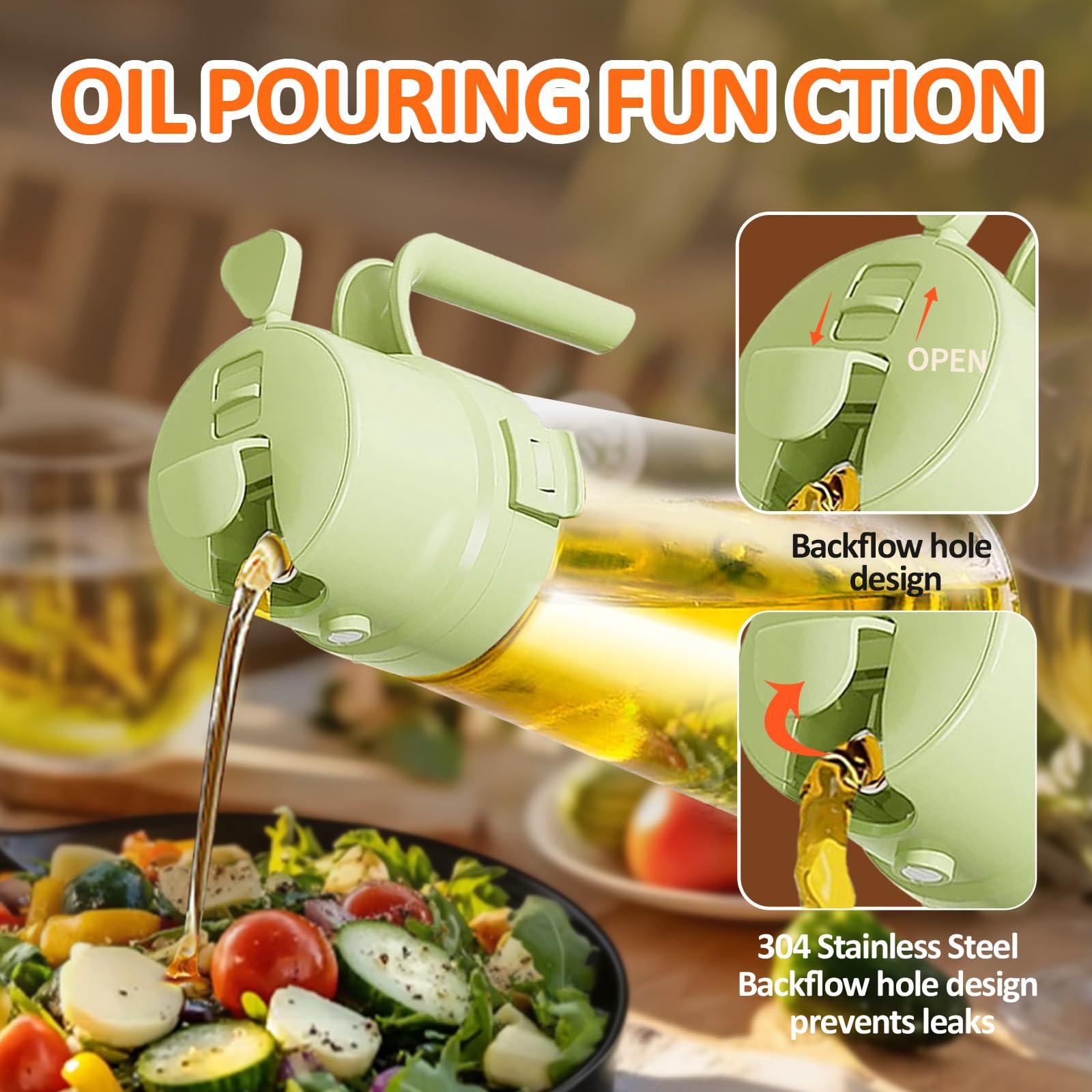 YARRAMATE 16oz/470ml Easy Refillable Oil Sprayer for Cooking, 2 in 1 Oil Dispenser for Kitchen and Oil Sprayer Bottle, Food-Grade Glass Oil Mister with Simple Open Design, Air Fryer,BBQ (Green) - Image 7