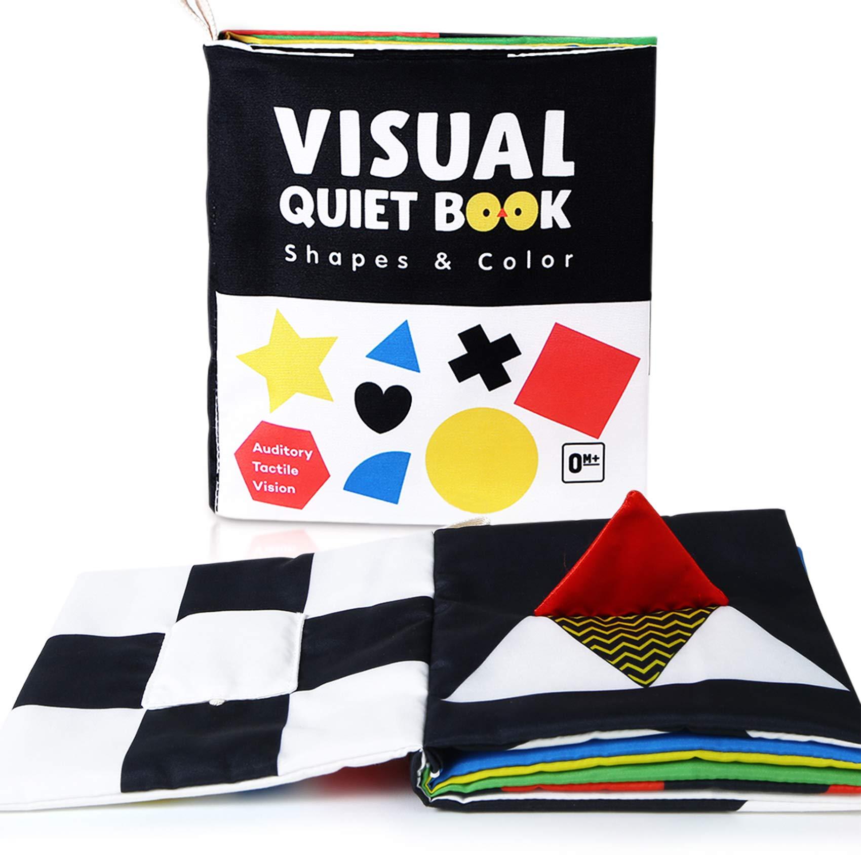 beiens High Contrast Black and White Baby Book - Touch and Feel Crinkle Sensory Toy - Visual Stimulation Interactive Montessori Toys for 0-12 Months Infant Newborn - Baby Gift for Boys Girls