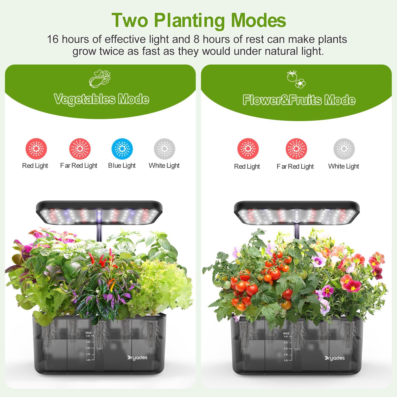 DRYADES Hydroponics Growing System Indoor Garden, 8 Pods Indoor Herb Garden Kit Countertop with LED Grow Light Quiet Smart Water Pump for Home Kitchen Office, Gift Ideas for Women Men - Image 7