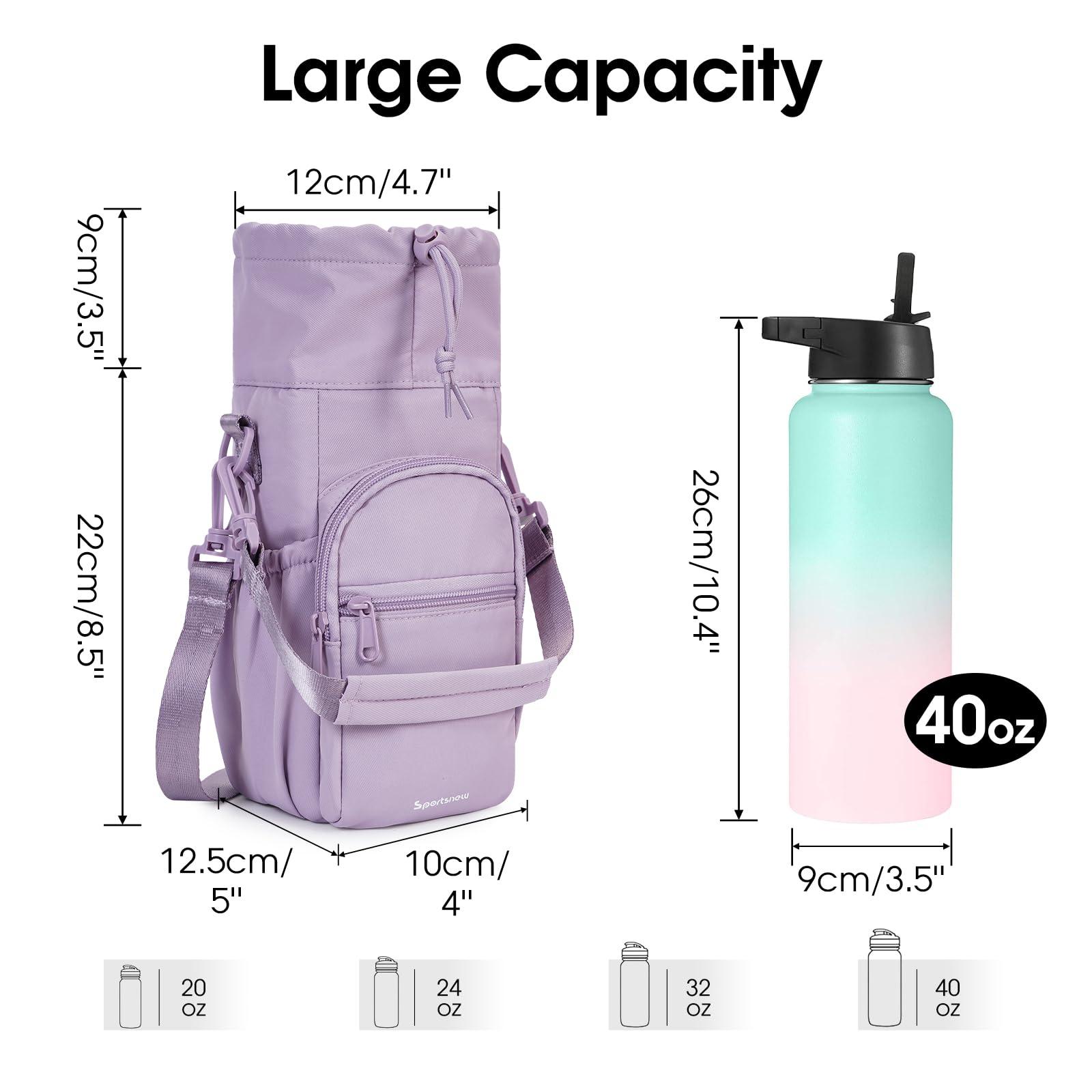 sportsnew Water Bottle Holder with Strap 32oz 40oz Insulated Water Bottle Carrier Sling Bag with Phone Pocket Crossbody - Image 2