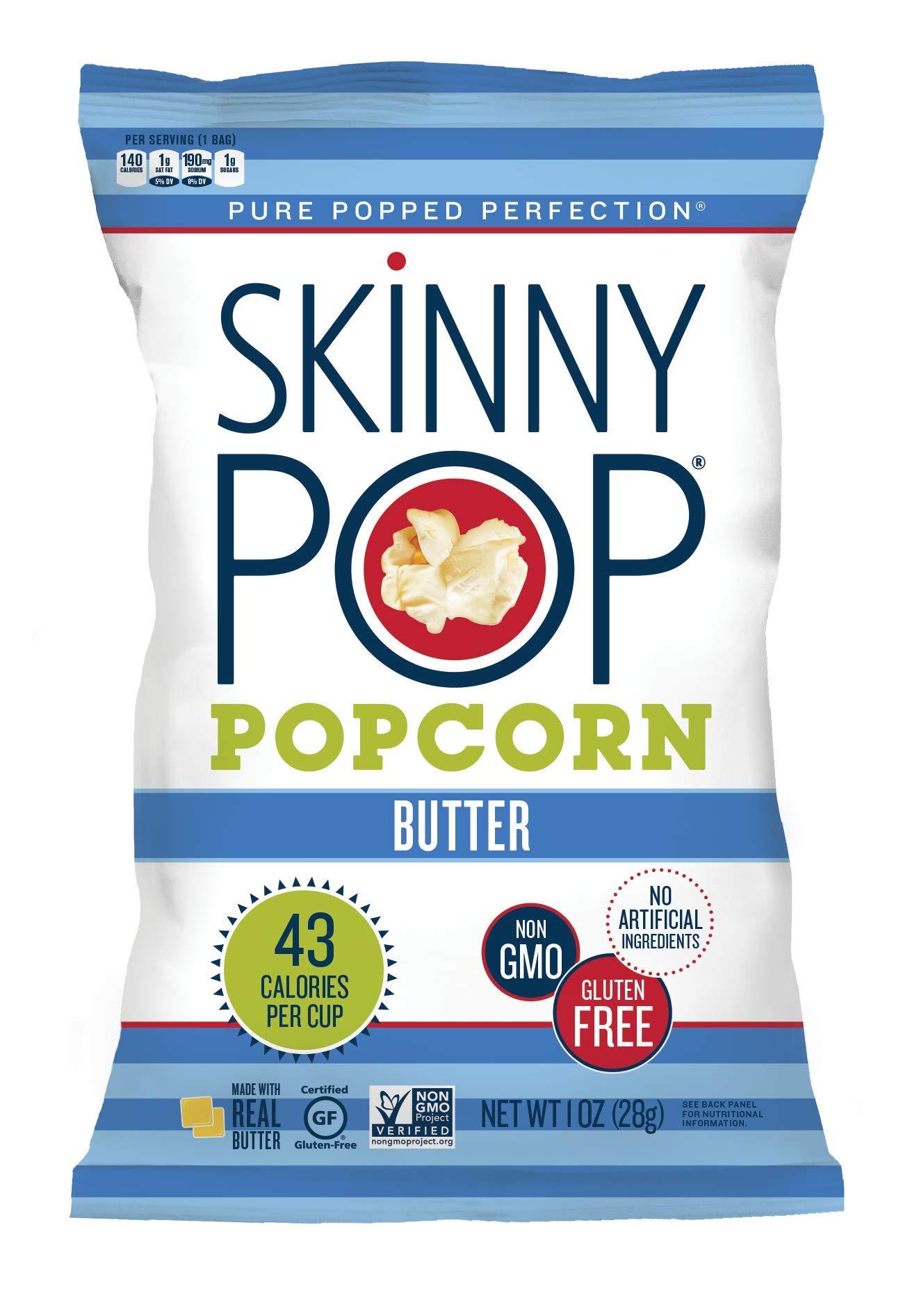 SkinnyPop Butter Popcorn , 12ct, 1oz Individual Snack Size Bags, Skinny Pop, Healthy Popcorn Snacks, Gluten Free - Image 4