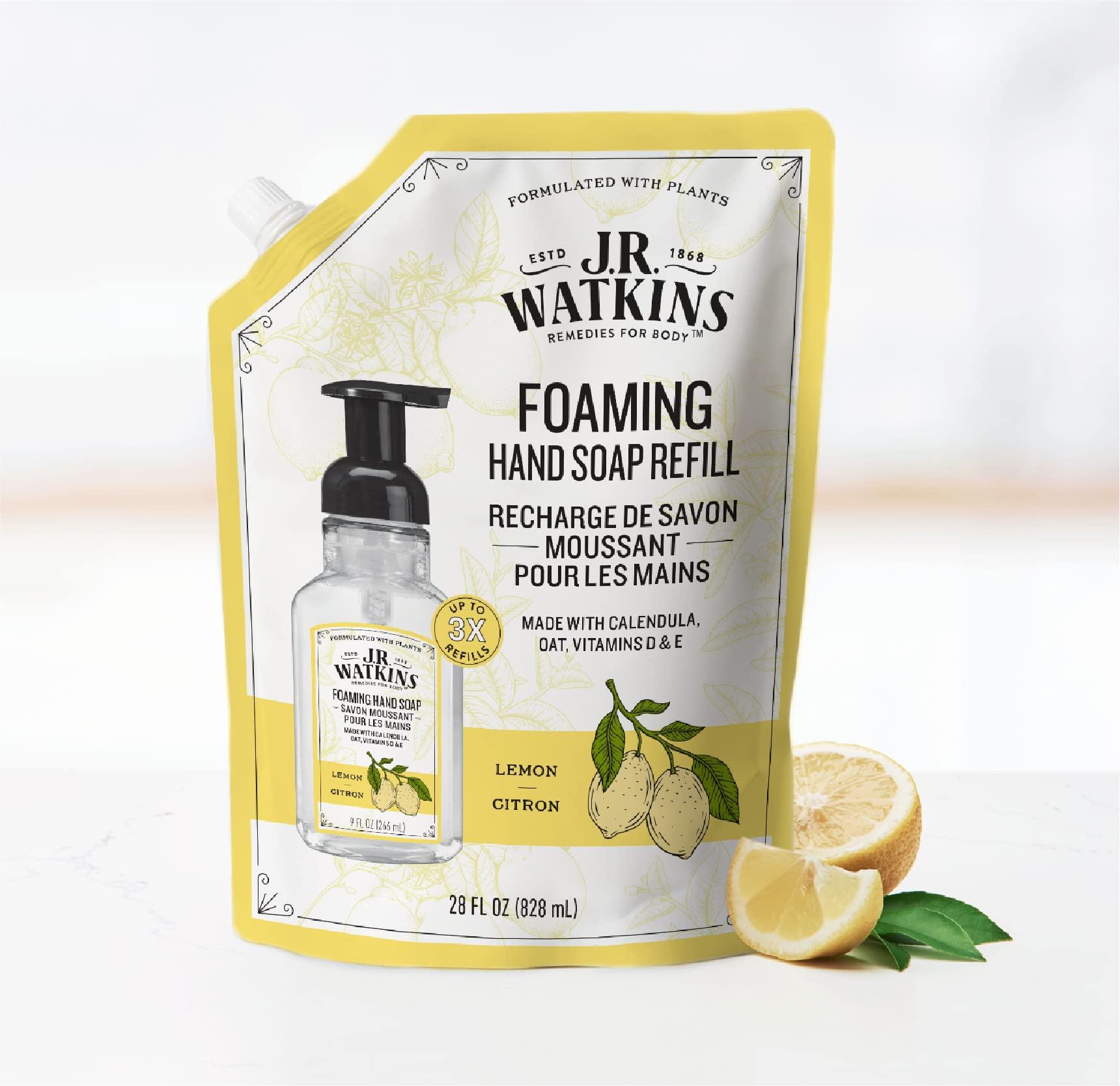 J.R. Watkins Foaming Hand Soap Refill, Moisturizing Foam Hand Wash, All Natural, Alcohol-Free, Cruelty-Free, USA Made, Lemon, 28 fl oz, 3 Pack - Image 5