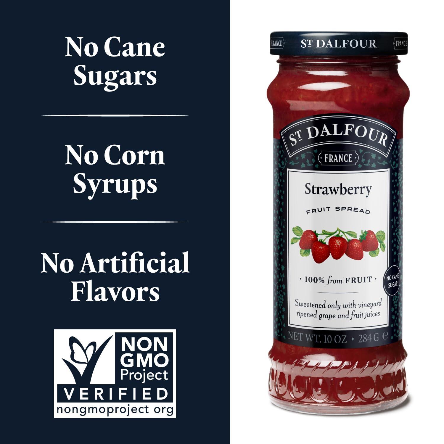 St. Dalfour Strawberry Fruit Spread - 10oz - 100% from Fruit, No Artificial Ingredients, Non-GMO, No Cane Sugars, All Natural, Made in France - Image 3