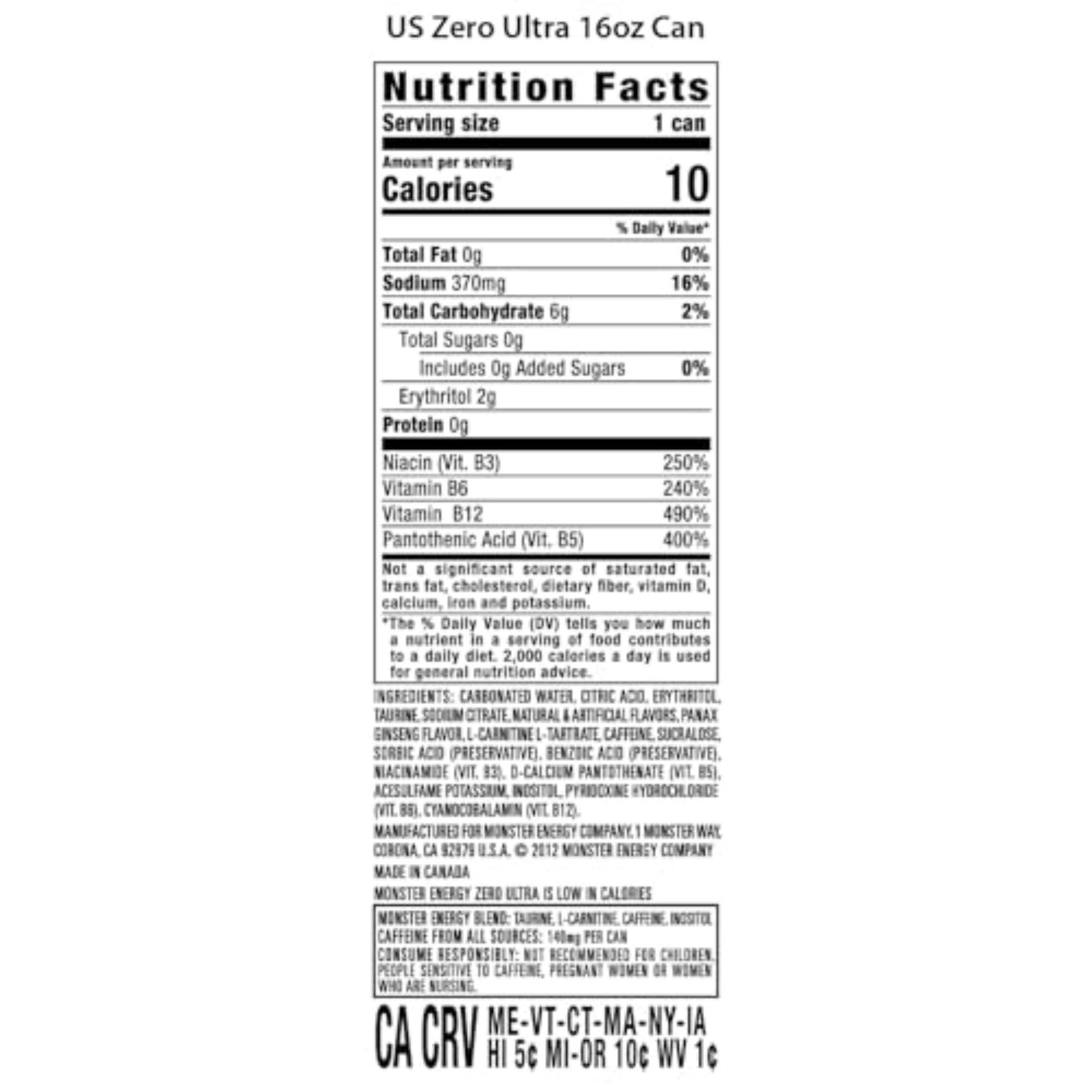 Monster Energy Zero Ultra, Sugar Free Energy Drink, 16 Ounce (Pack of 15) - Image 4