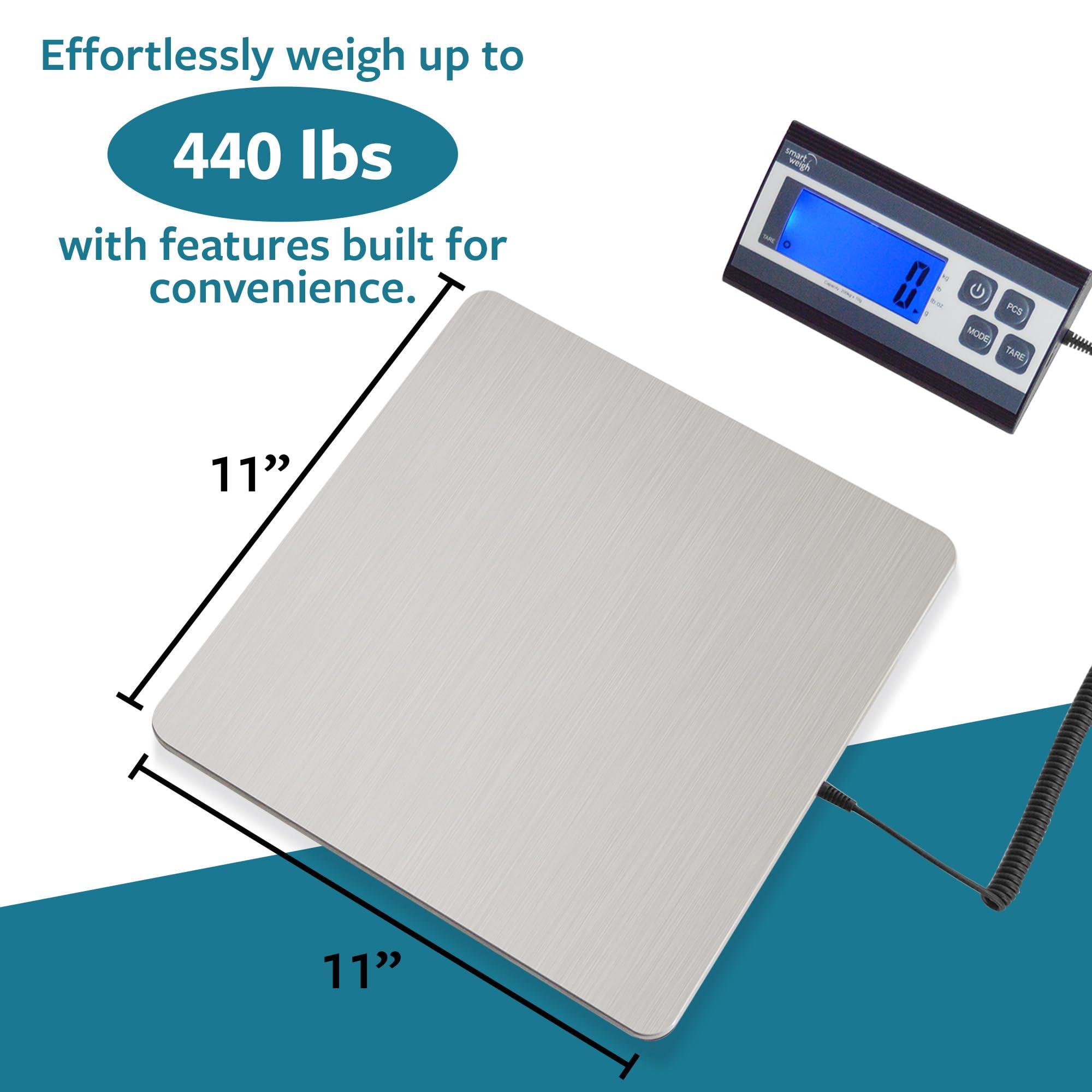 Smart Weigh 440 lbs x 1 oz. Digital Heavy Duty Shipping and Postal Scale, Package Scale with Durable Stainless Steel Large Platform, Post Office Postal Scale and Luggage Scale - Image 2