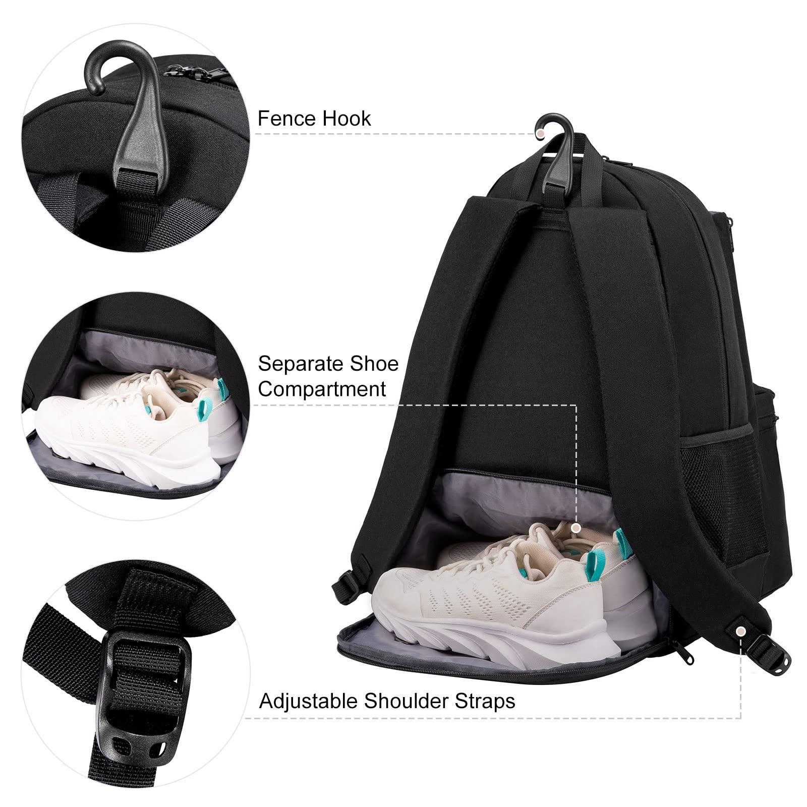 Sucipi Tennis Bag Professional Tennis Backpack for Men and Women Racket Bags Holds 2 Rackets with Ventilated Shoe Compartment - Image 3