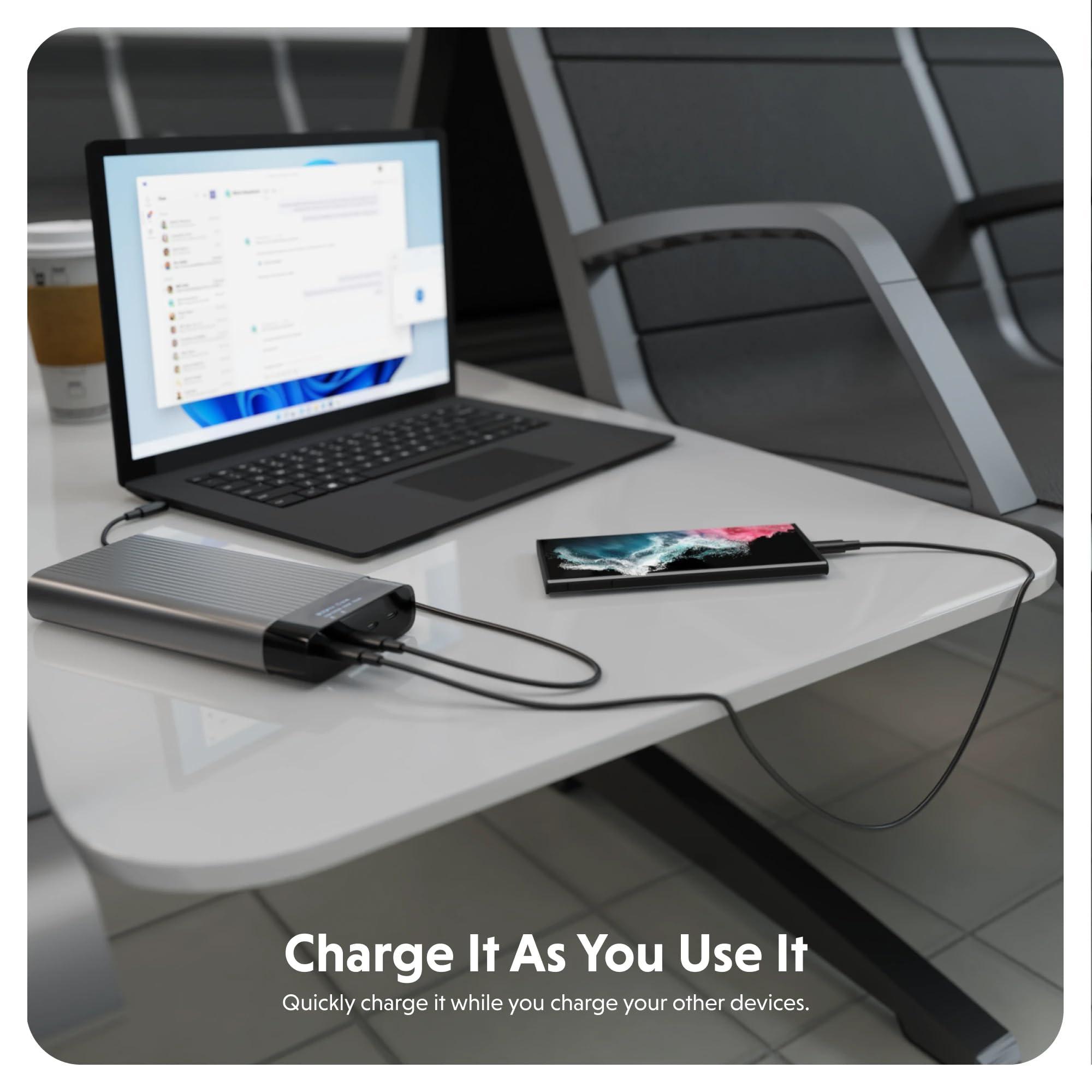 HyperJuice 245W USB-C 100Wh Battery Pack, M1 MacBook, iPad, iPhone, and More, Fast Charger Type C 27000 mAh Power Bank, Portable Charger - Image 7